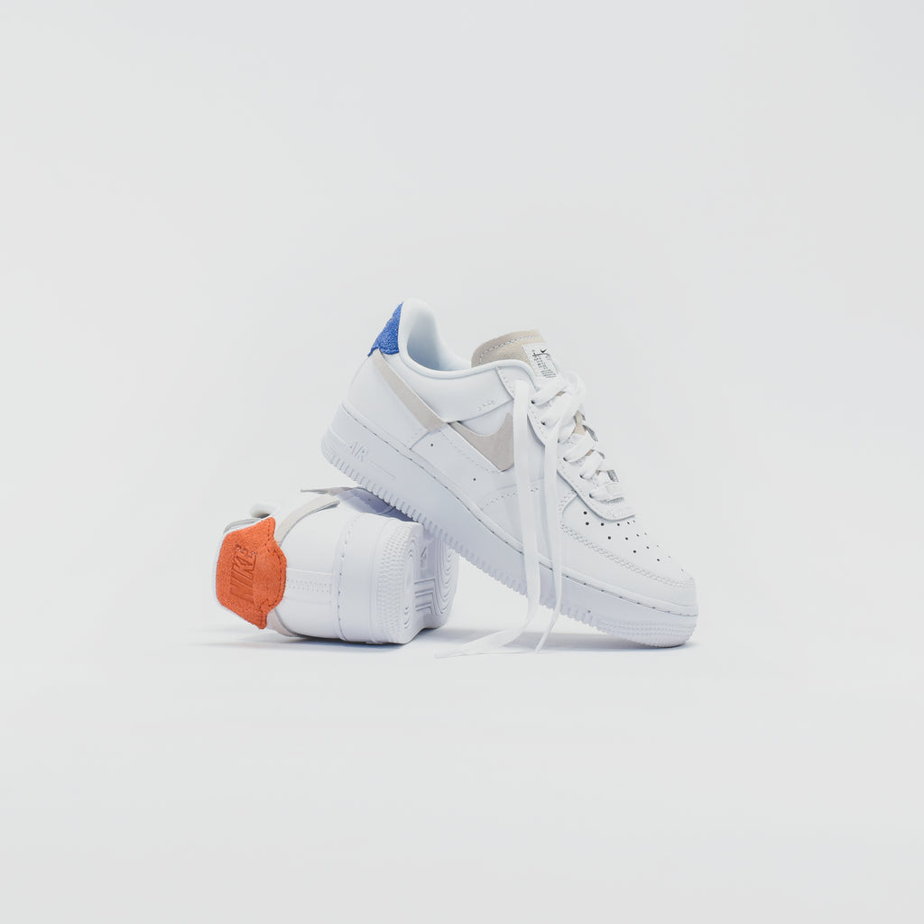 Air force 1 07 trainers white platinum tint game royal red on sale