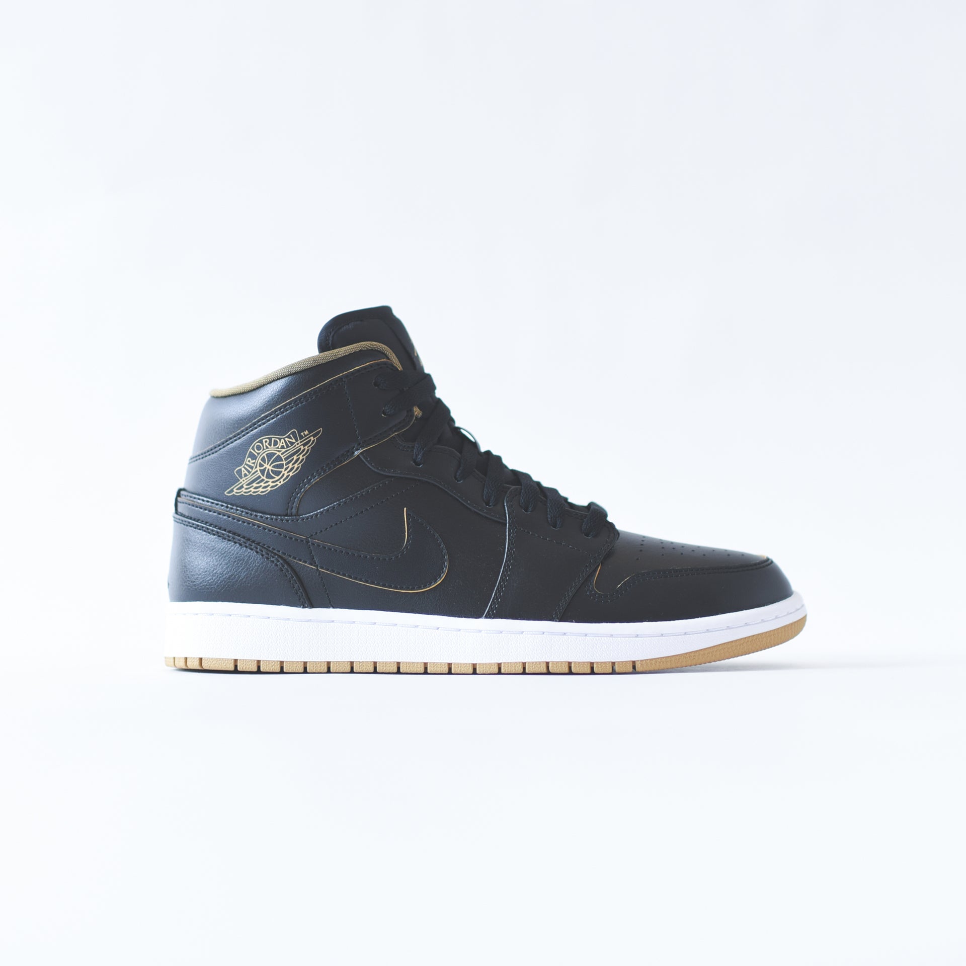 Nike Jordan Air Jordan 1 Mid - Black / White / Metallic Gold