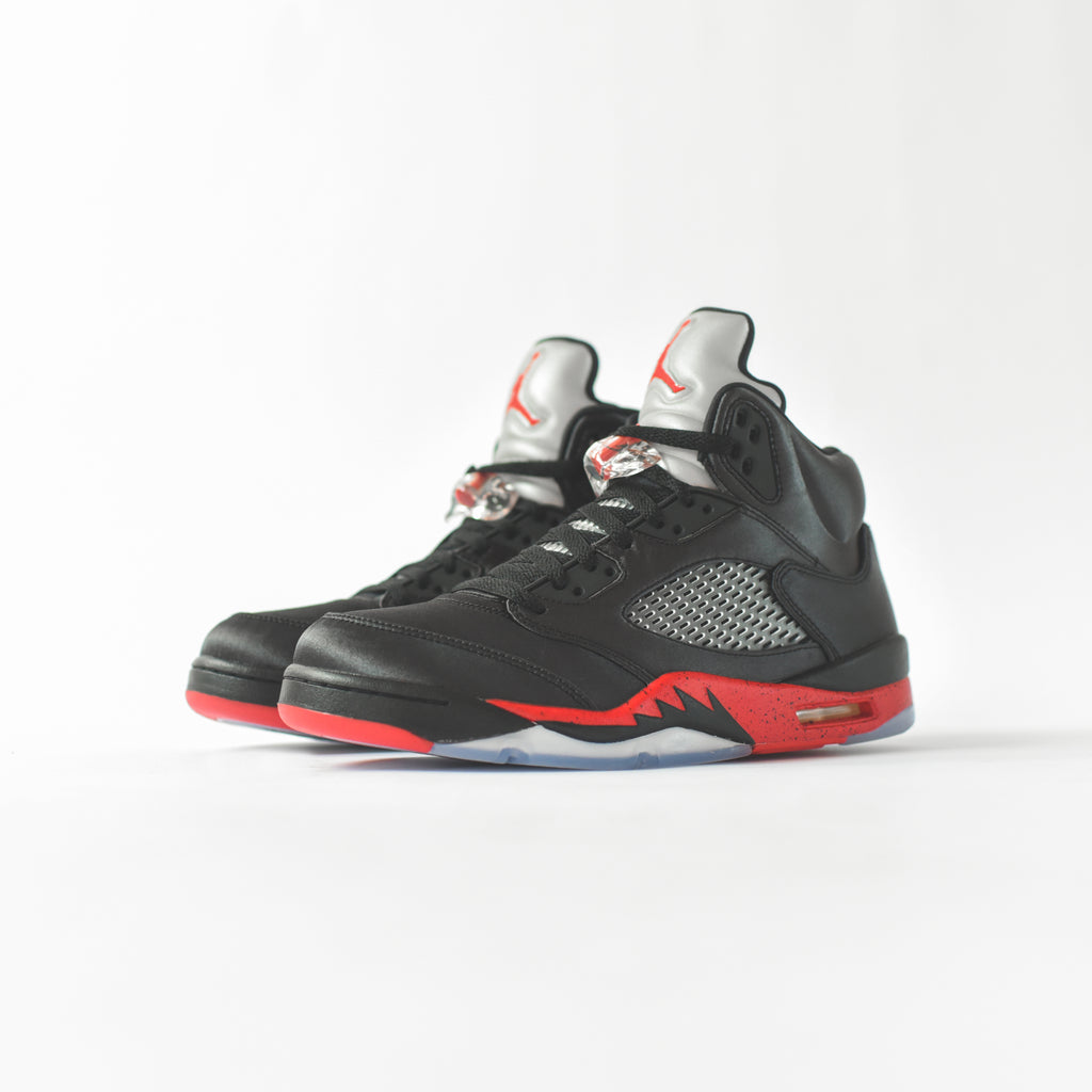 Jordan 5 sale black university red