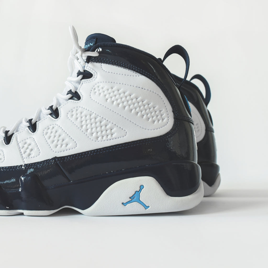 Retro 9 white university blue midnight navy 2025