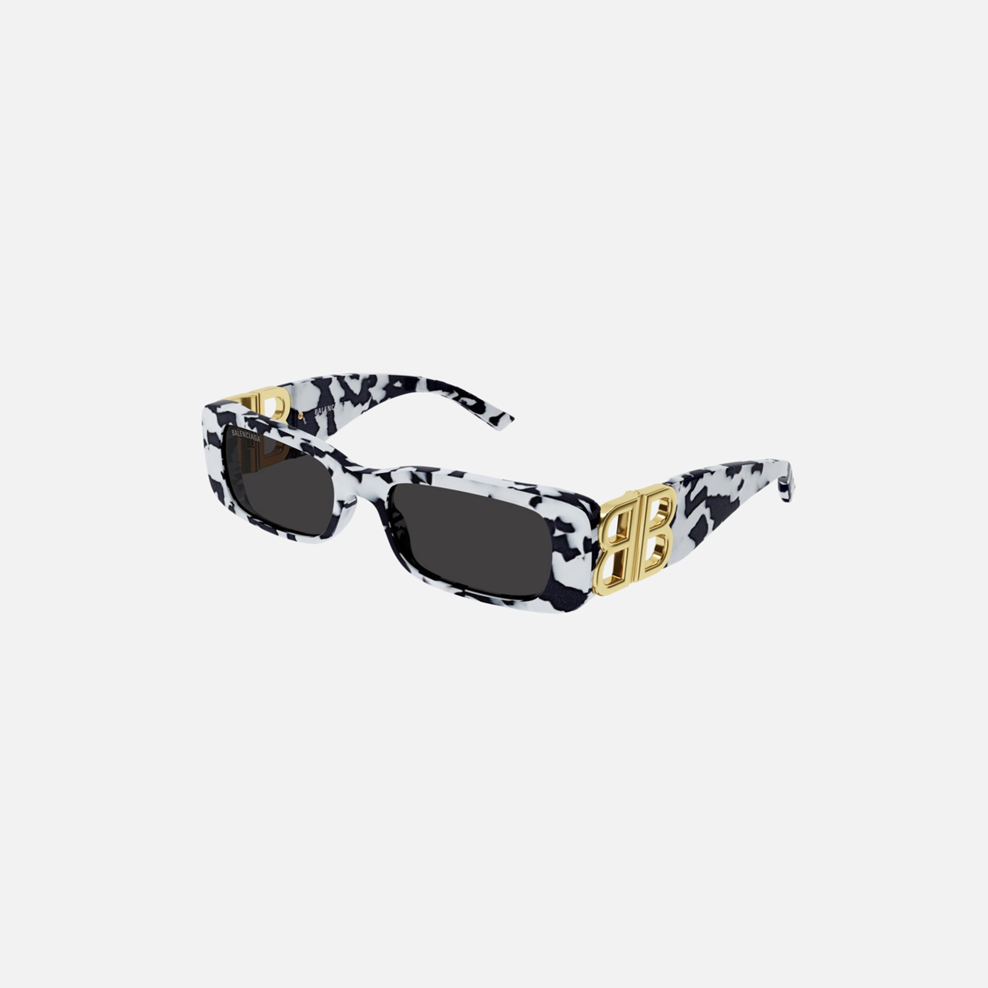 Balenciaga Logo Hinge Rectangular Frame - Cow Print