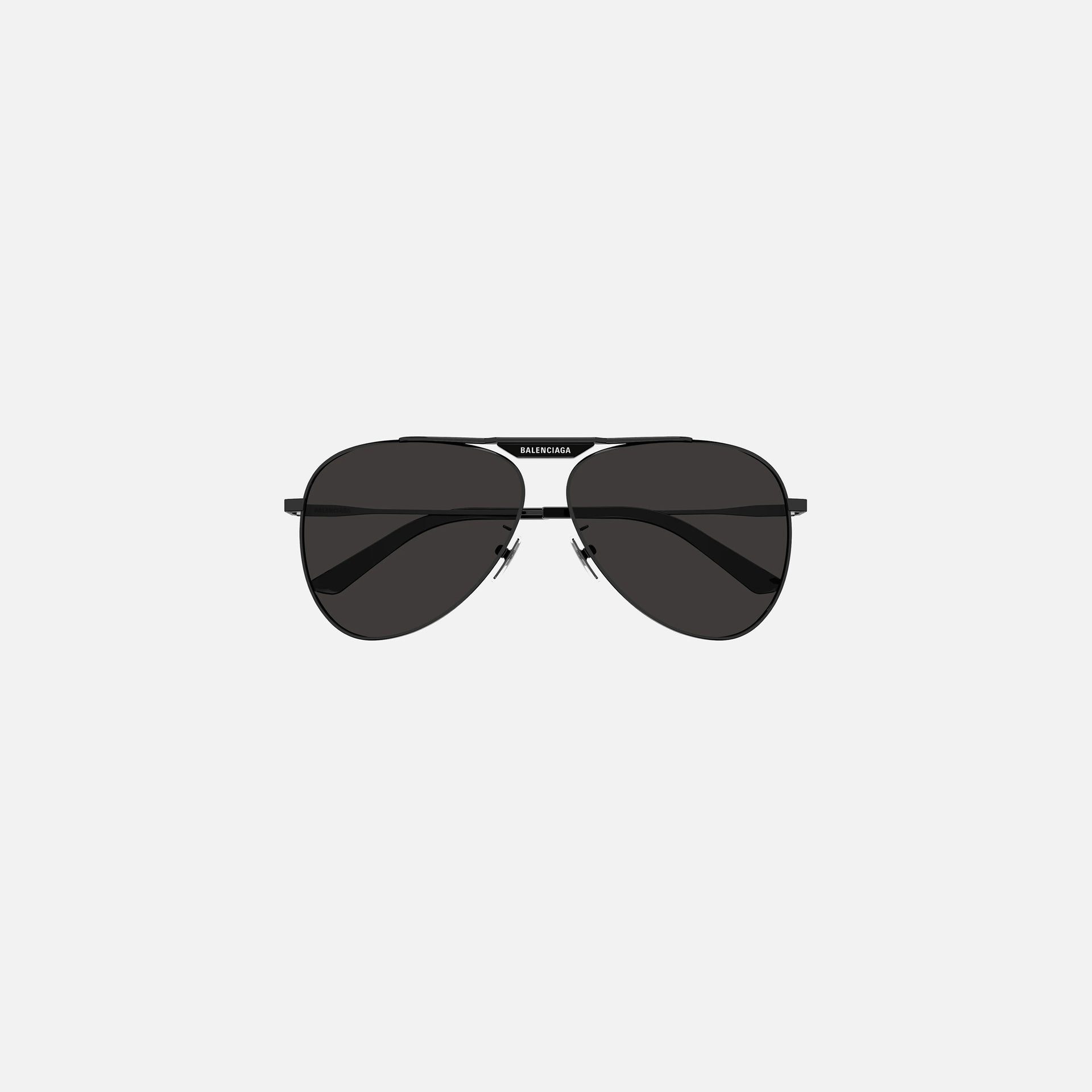Balenciaga Metal Aviator Frame with Front Logo - Black / Grey Lens