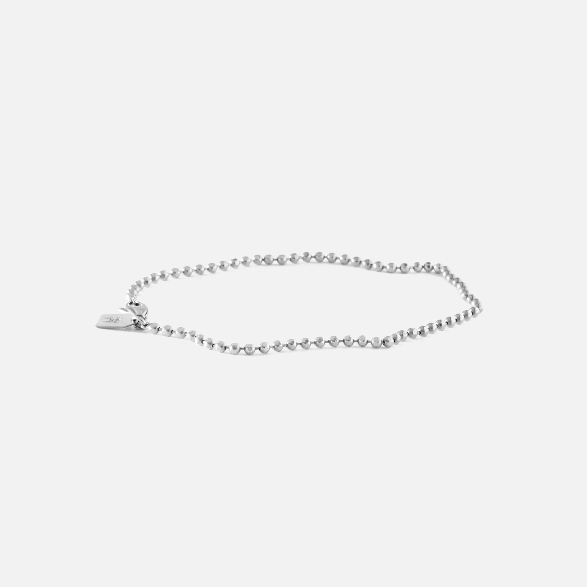 Bernard James Anthony Faceted Bead 7in Bracelet - Silver