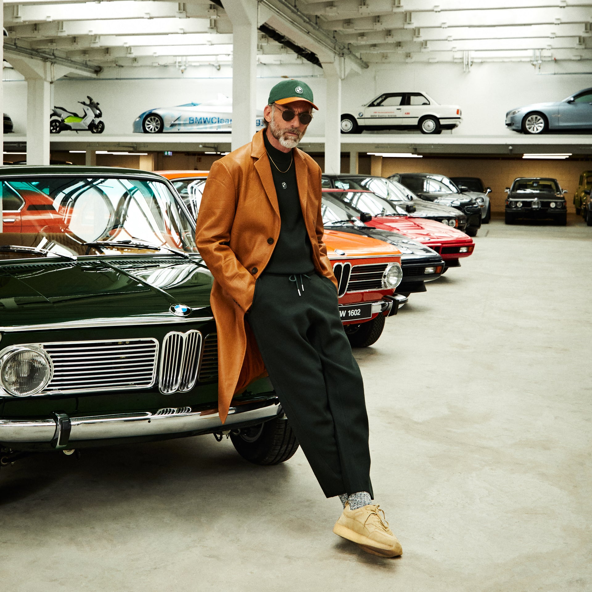 Kith for BMW Debossed Leather Royce Coat - Desert