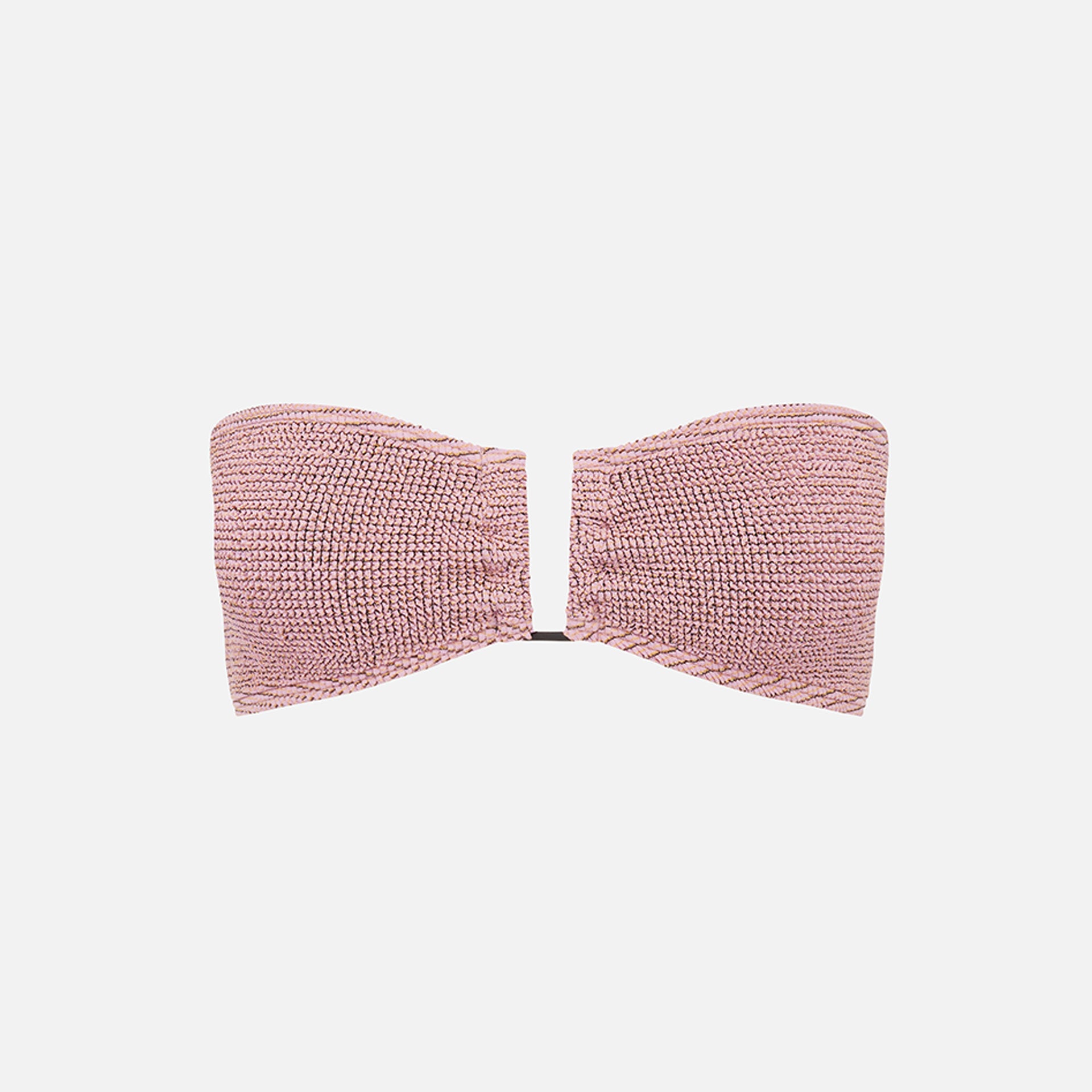 Bond Eye Blake Bandeau Bikini Top - Blush Lurex