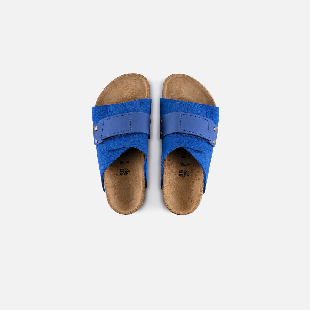 Birkenstock Kids Kyoto Suede Nubuck Ultra Blue One-strap Sandals