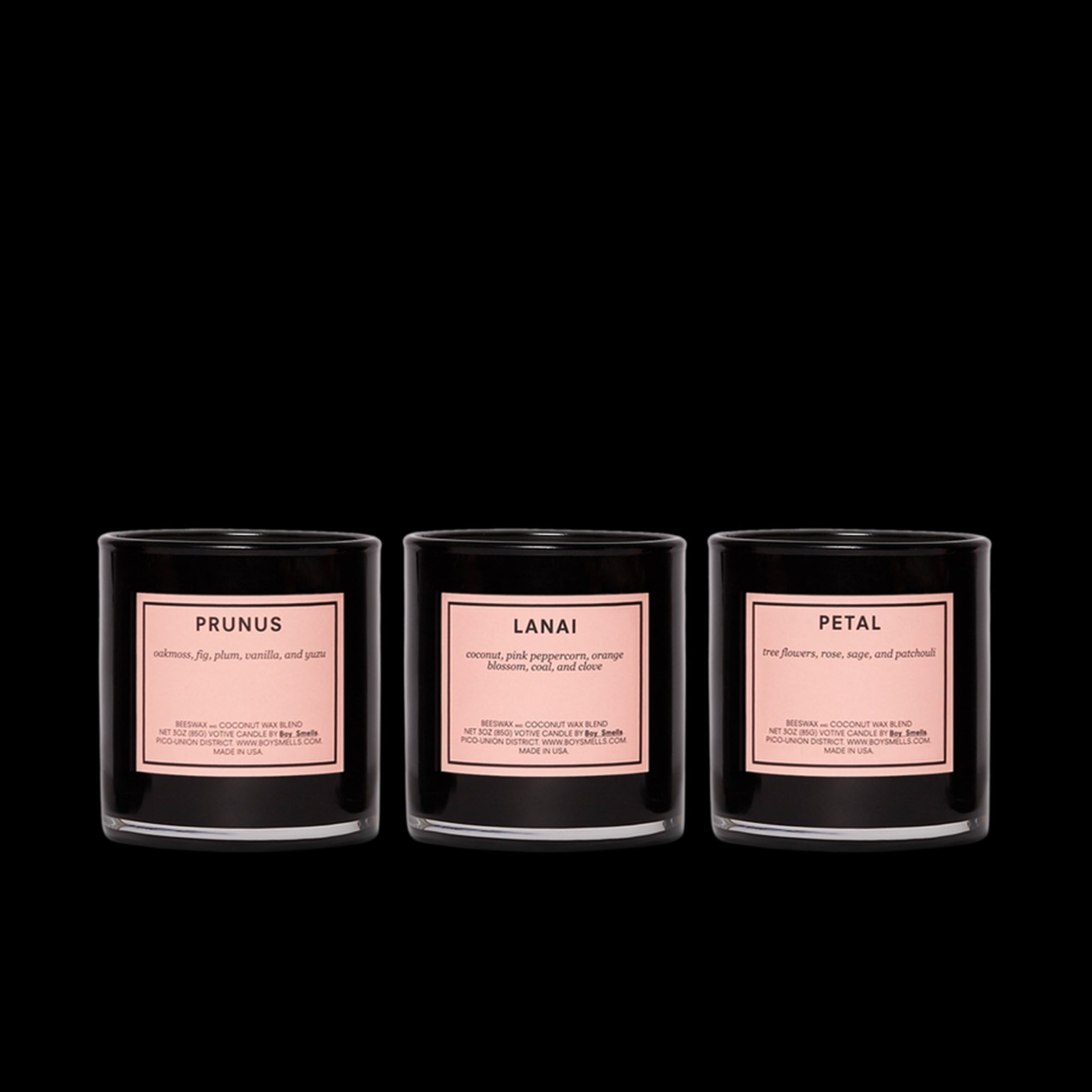 Boy Smells Prunus + Lanai + Petal Votive Set