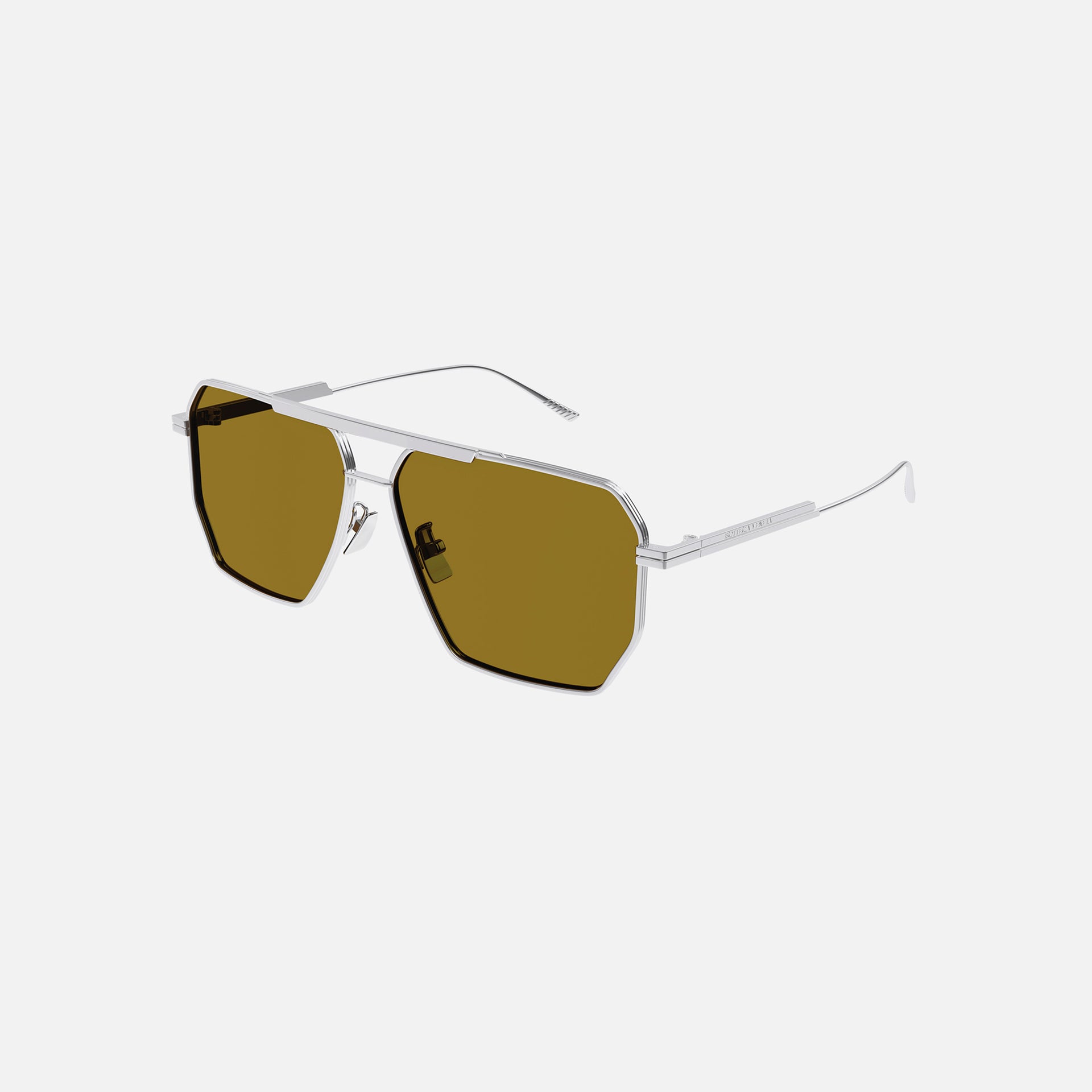 Bottega Veneta Metal Aviator Sunglasses - Gold Frame / Yellow Lens