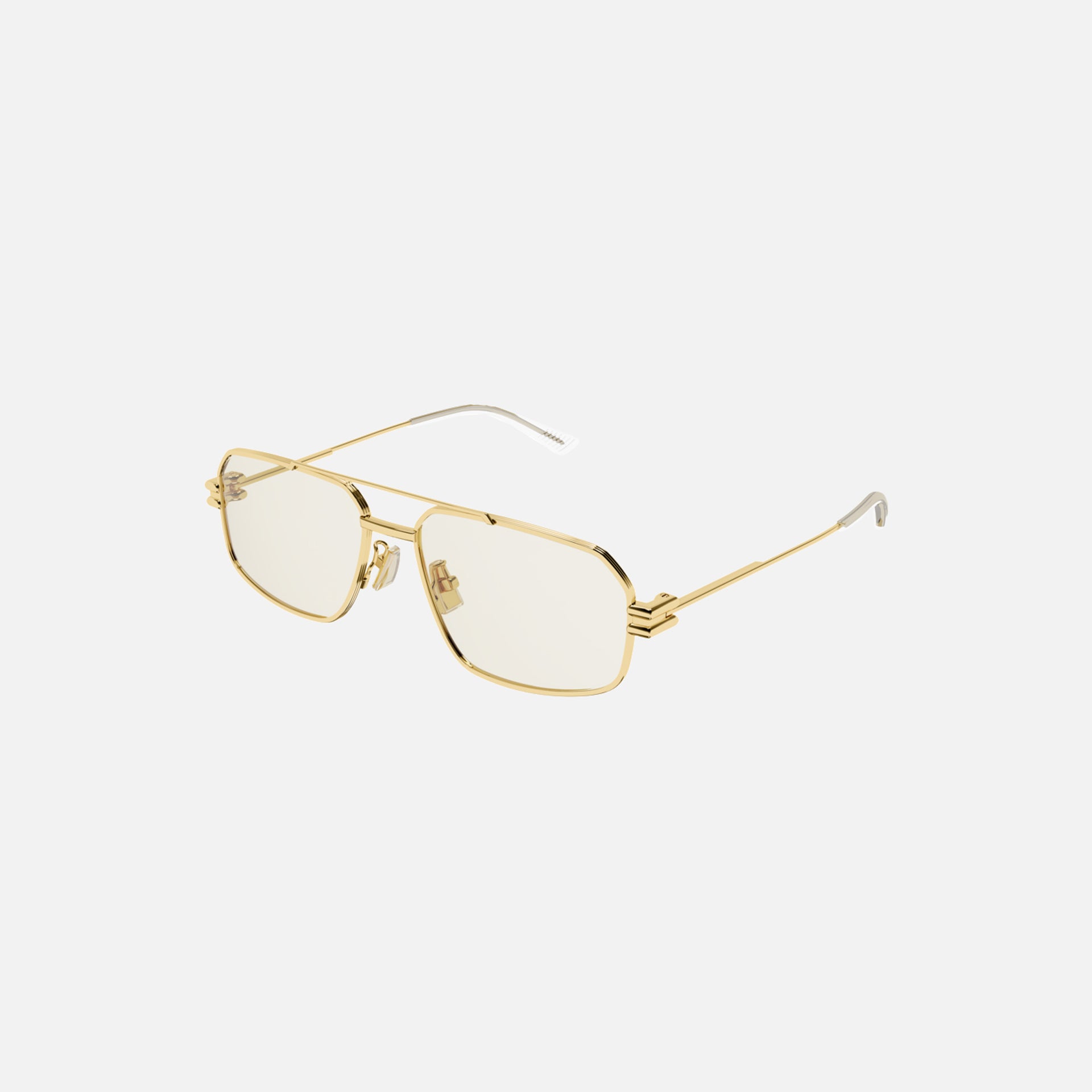 Bottega Veneta Narrow Caravan Metal Clear Frame - Gold