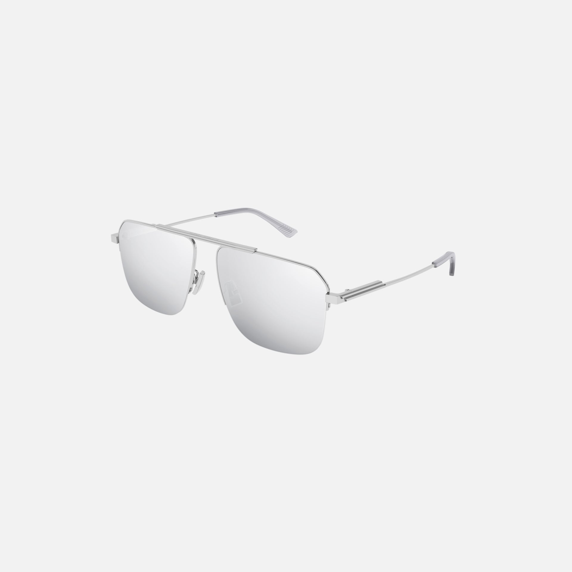 Bottega Veneta Square Aviator - Silver Mirror