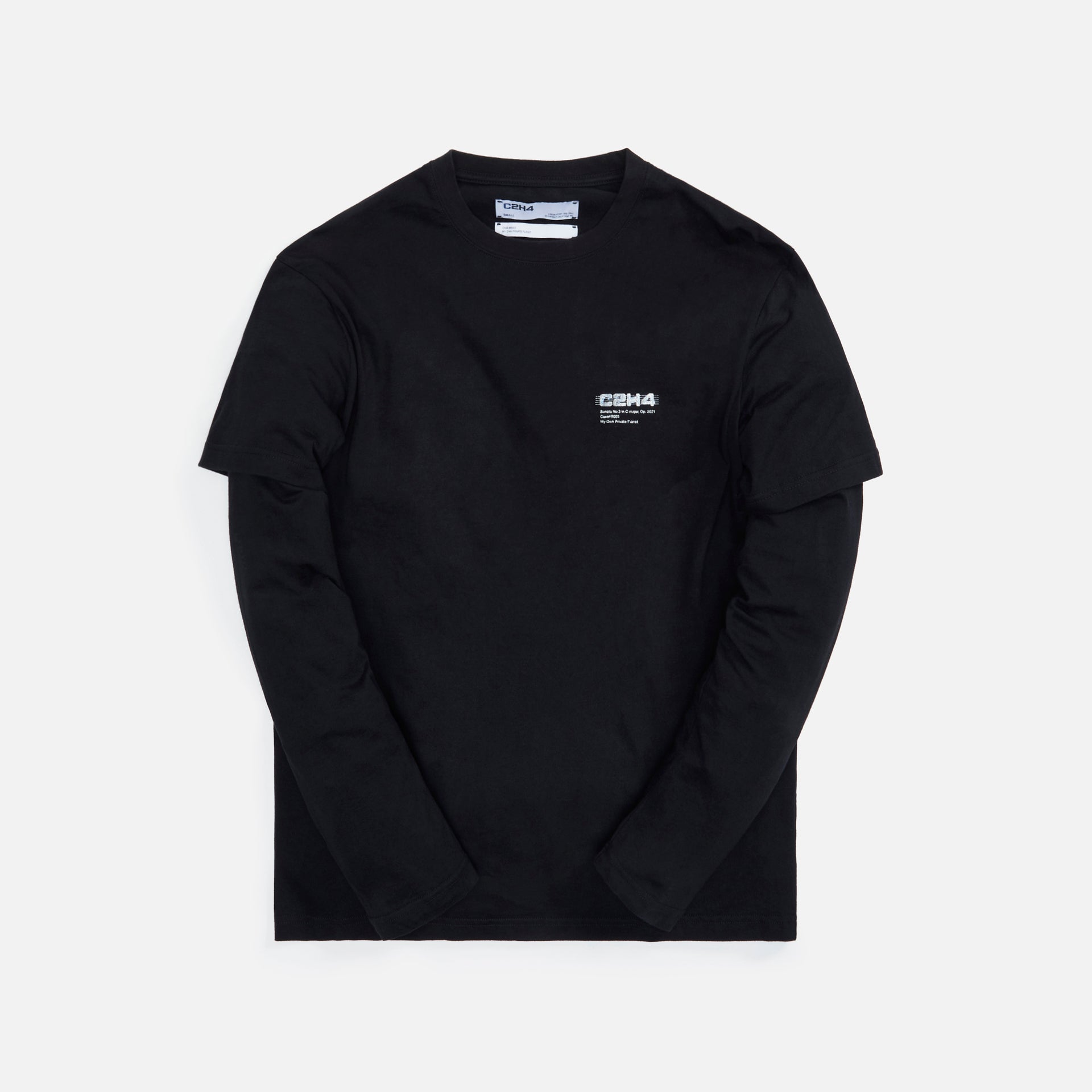 C2H4 Double Layer L/S Tee - Black