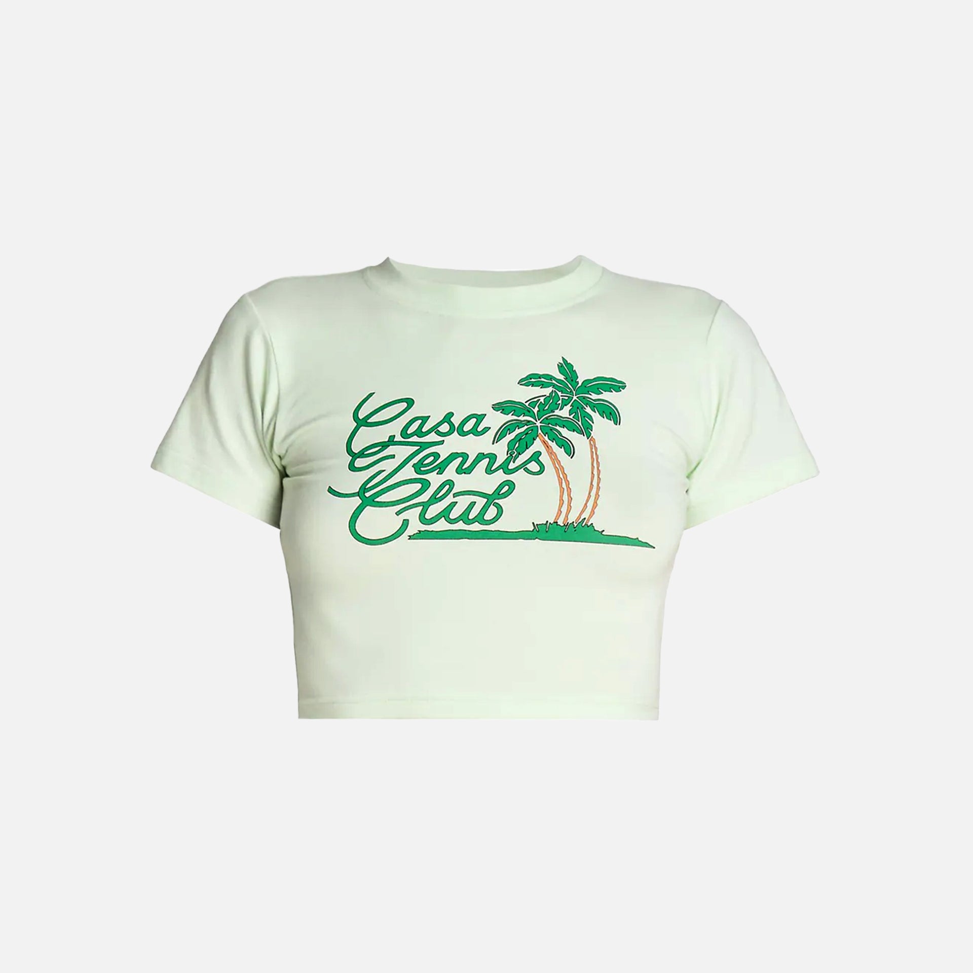 Casablanca Casa Tennis Club Printed Baby Tee - Pale Green