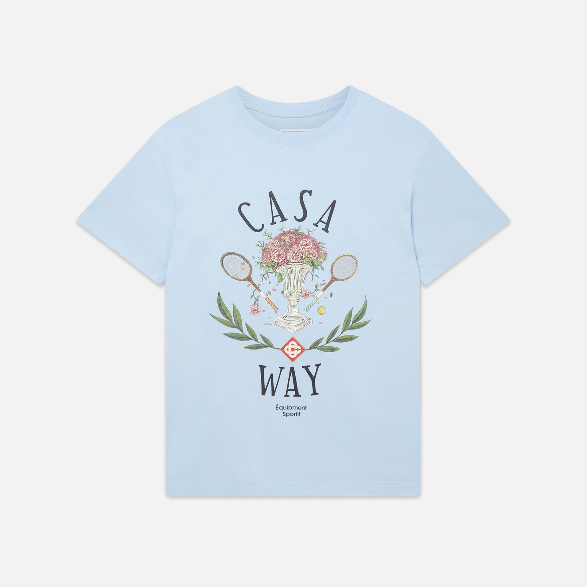 Casablanca Casa Way Printed Tee - Pale Blue
