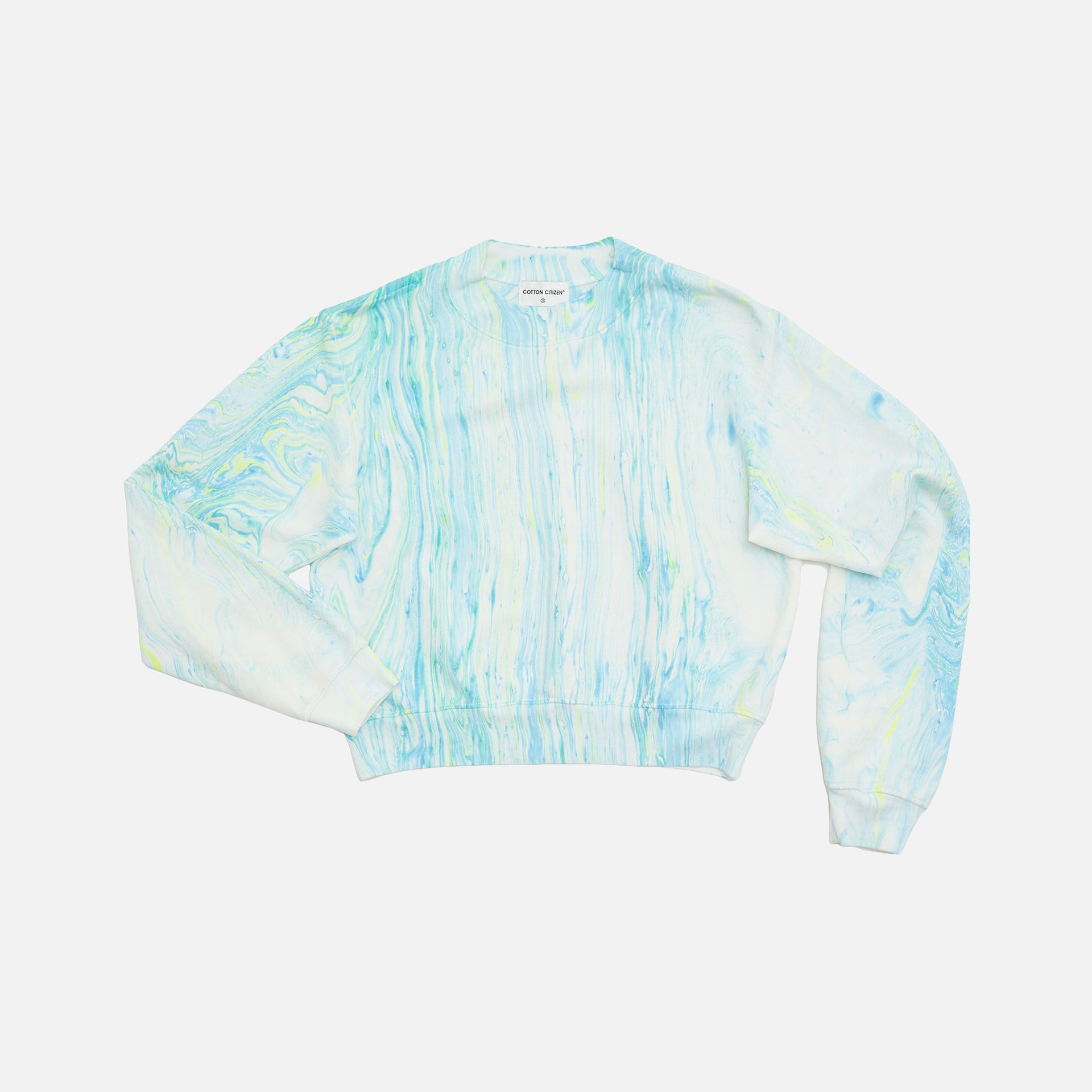 Cotton Citizen Milan Crewneck - Neon Blue Marble