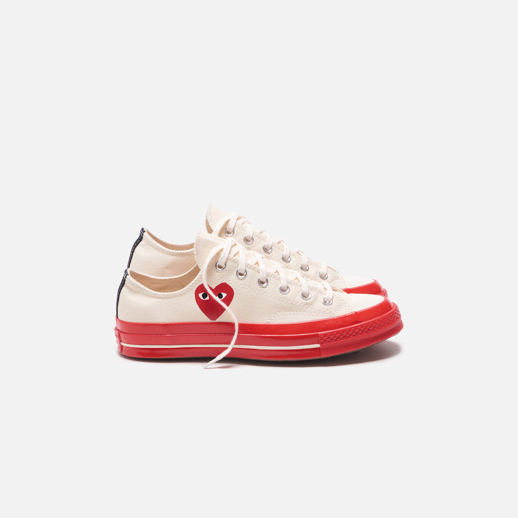 Hoved Symposium pedal Converse x Comme des Garçons CDG Play Red Sole Low Top - Off White – Kith