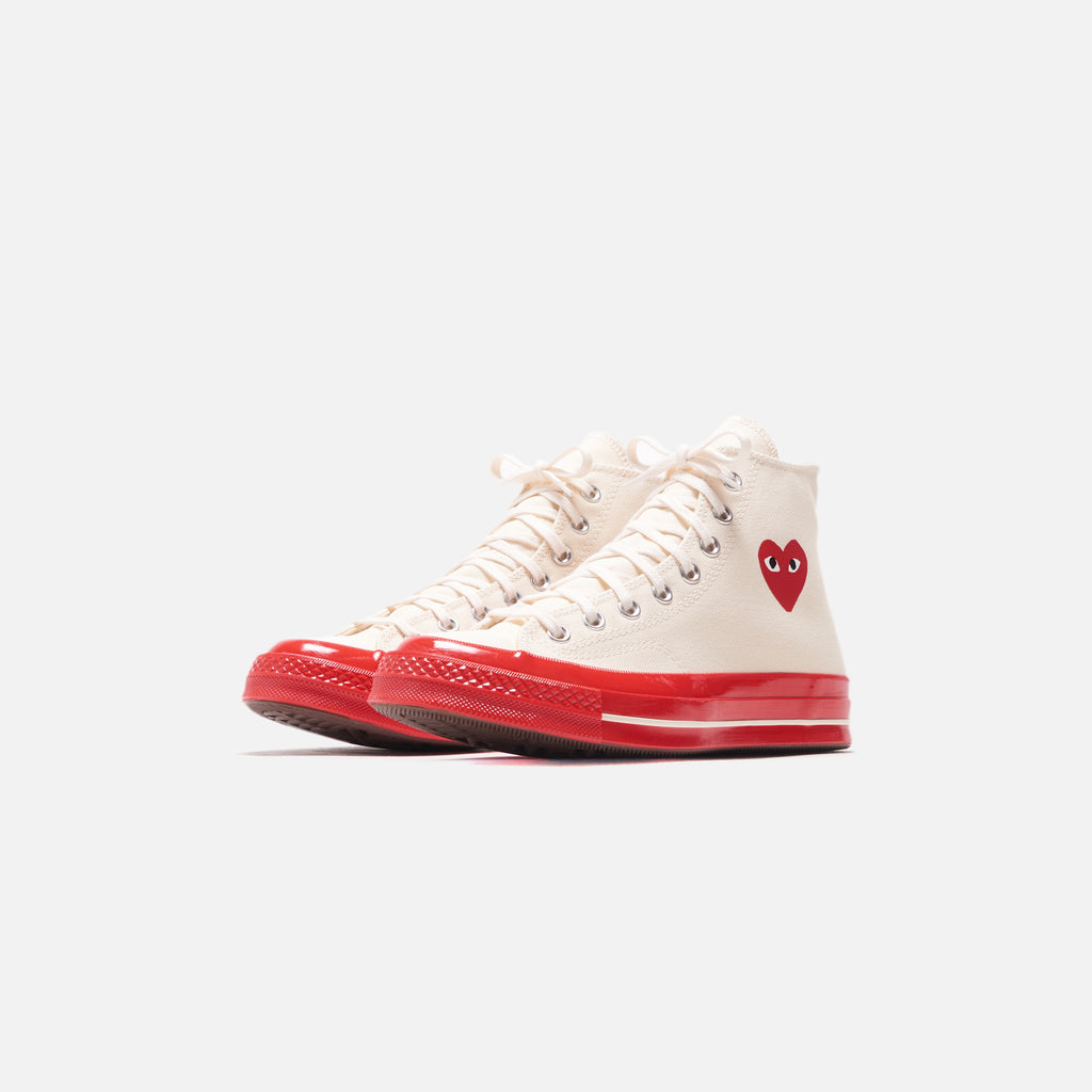 Converse x Comme des Garçons CDG Play Red Sole High Top Off White – Kith