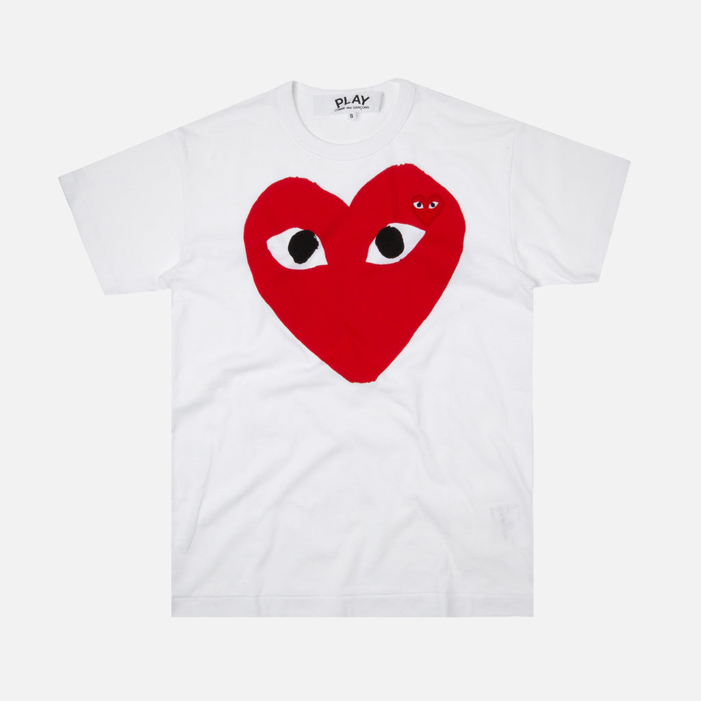 Comme des Garçons Play Big Red Heart Tee - White