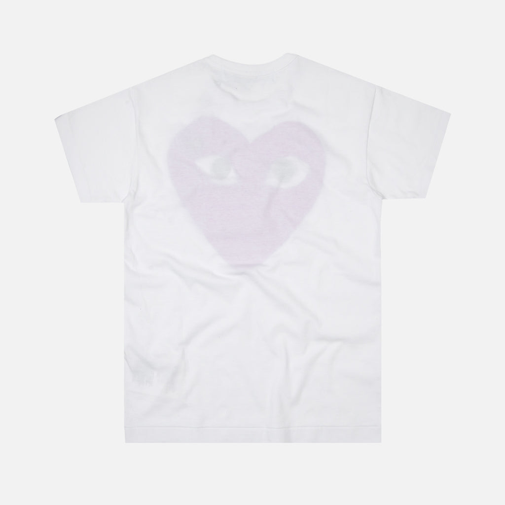 Comme des Garcons Play Red Heart Blue Eyes T-Shirt White