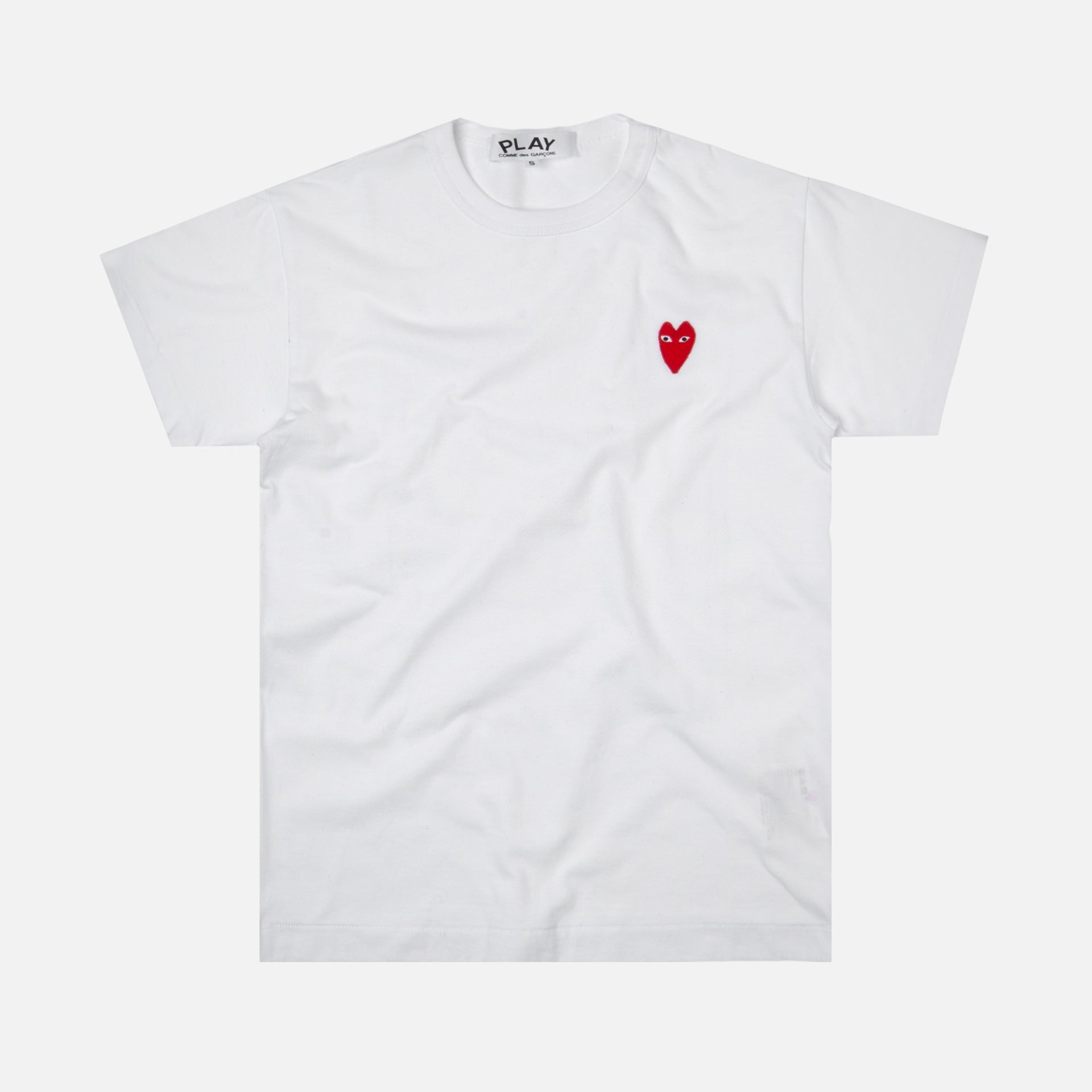 Comme des Garçons Play Red Heart Tee - White
