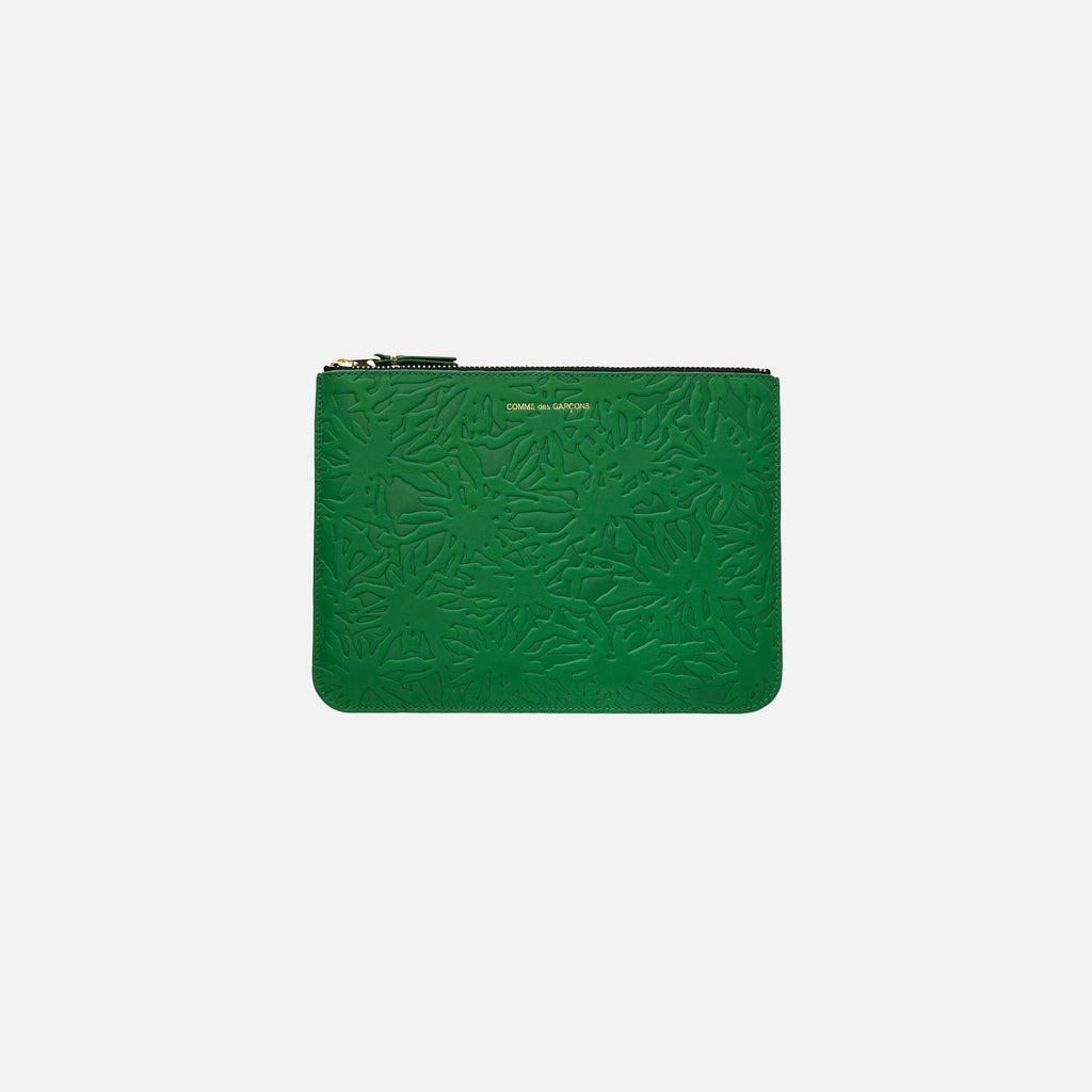 CDG Pocket Embossed Forest Top Zip Large Wallet - Green – Kith