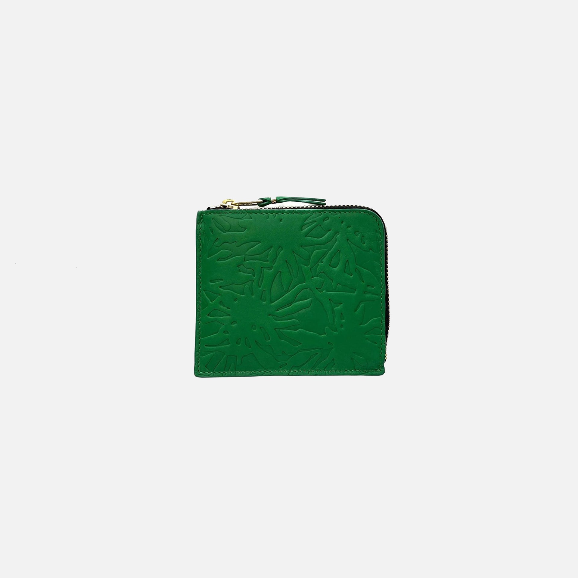 CDG Pocket Embossed Forest Half Zip Wallet - Green