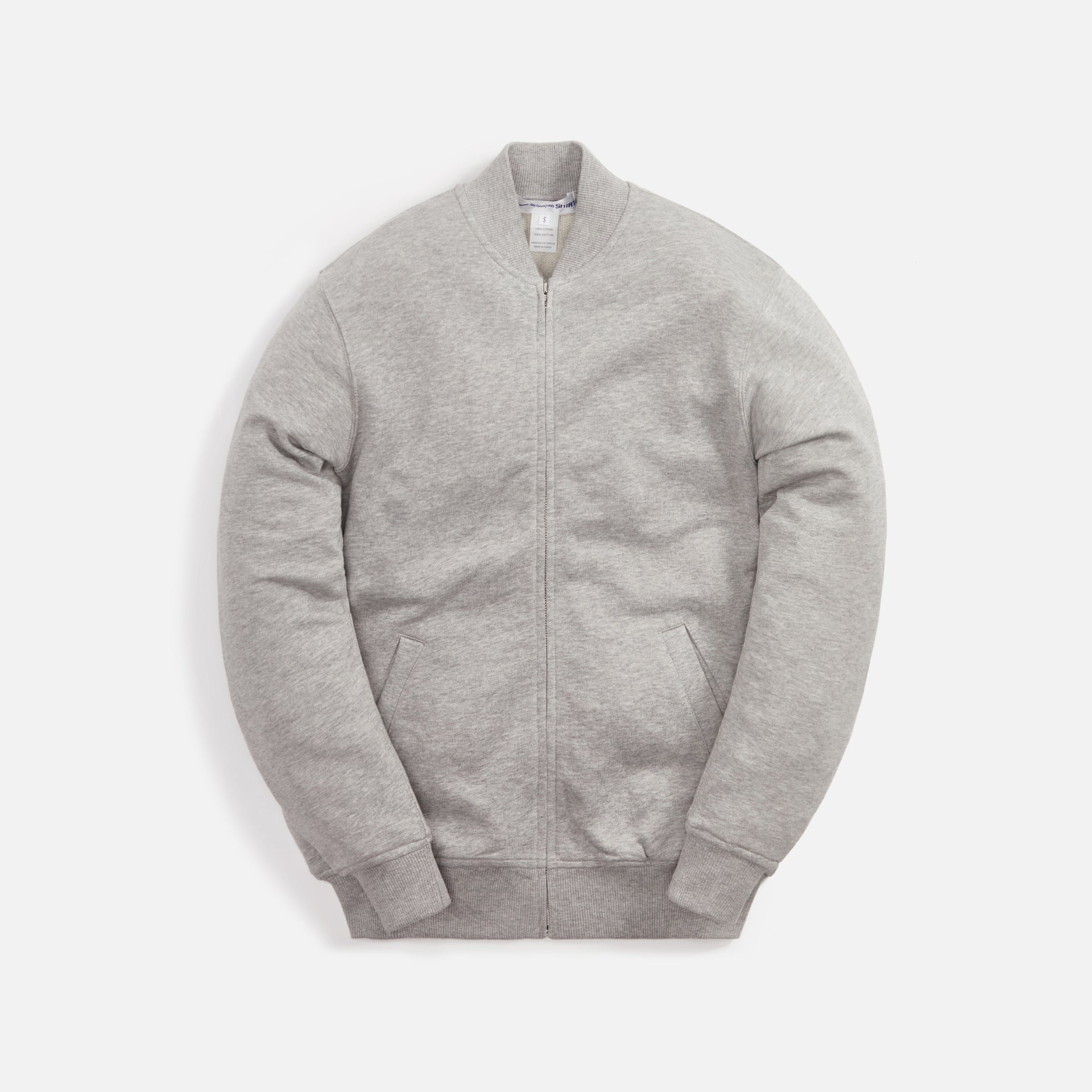 Comme des Garçons Shirt Cotton Pile KAWS Print Zip Up Sweatshirt - Grey