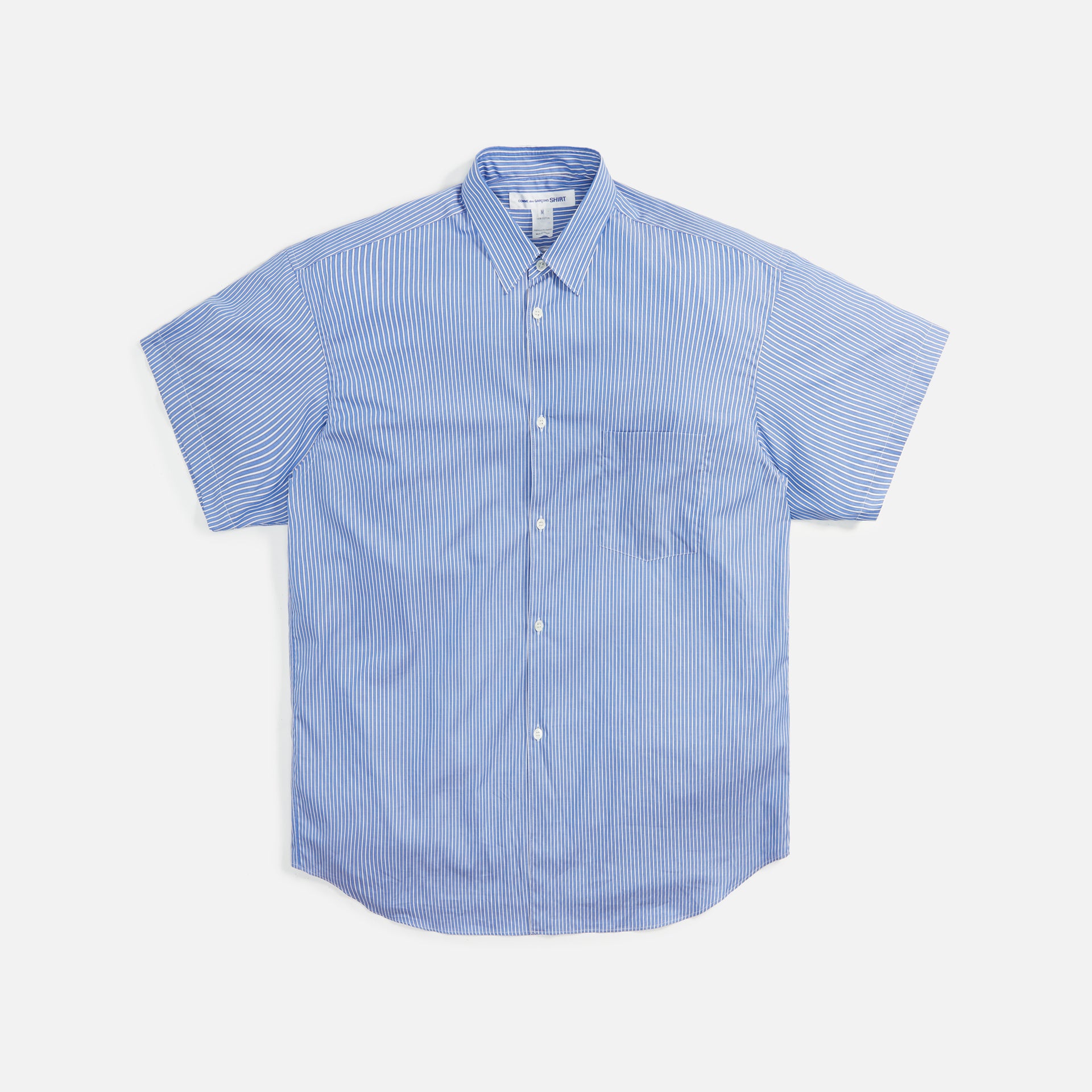 Comme des Garçons Shirt Yarn Dyed Cotton Poplin Stripe Shirt - Blue