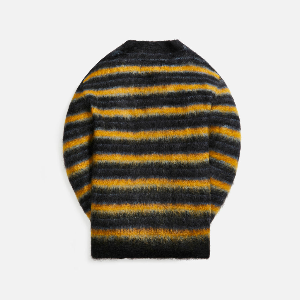 Marni Iconic Brushed Mohair Stripe V-Neck Cardigan - Black – Kith