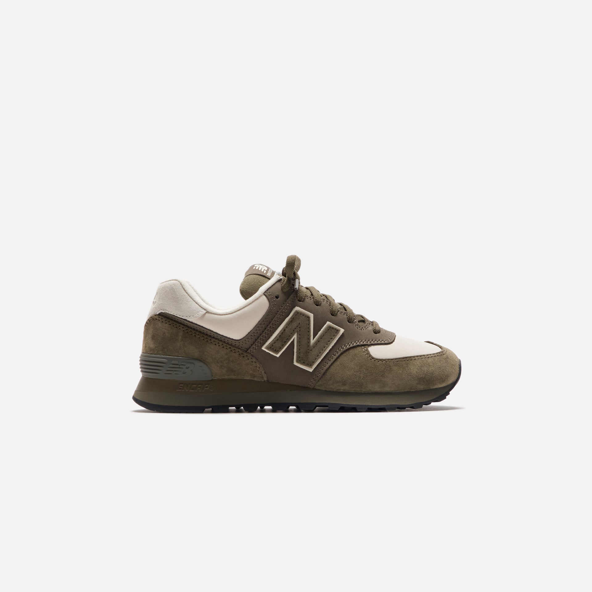 CDG Pocket New Balance x Junya Watanabe 574 Pig Suede Nubuck - Khaki / Off White