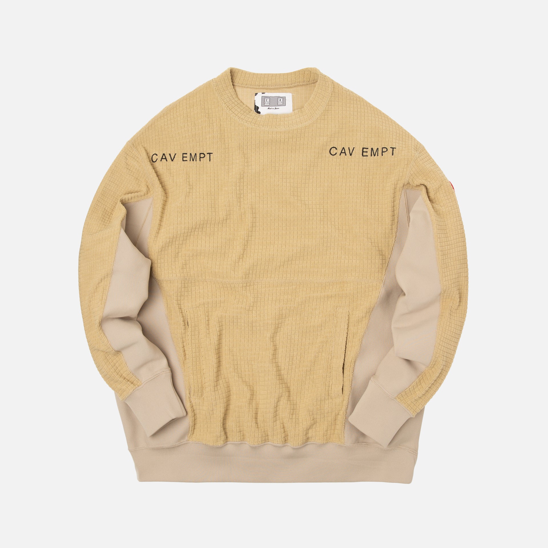 Cav Empt Block Fleece Crewneck - Beige