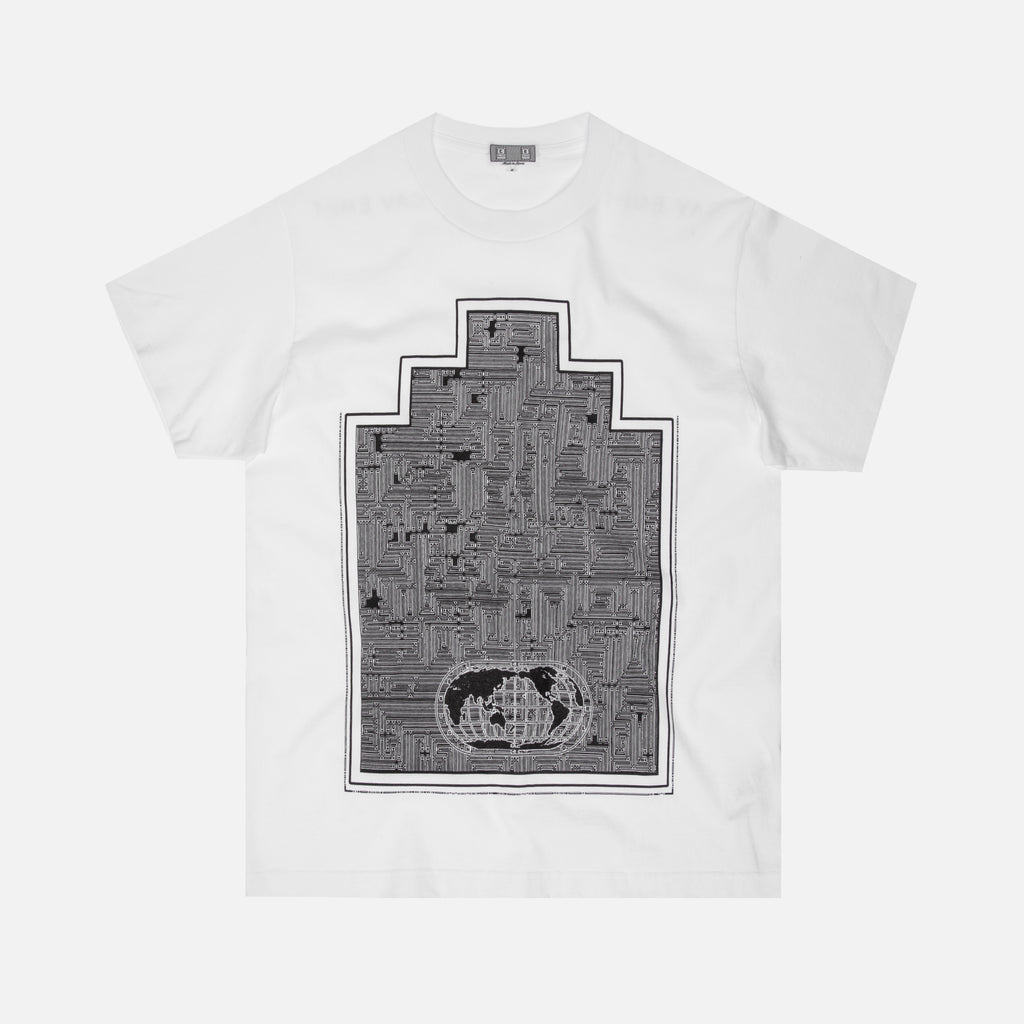 Cav Empt World Map Ziggurat Tee White Kith