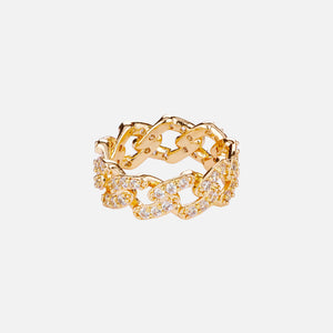 Crystal Haze Mexican Chain Ring Clear - Gold