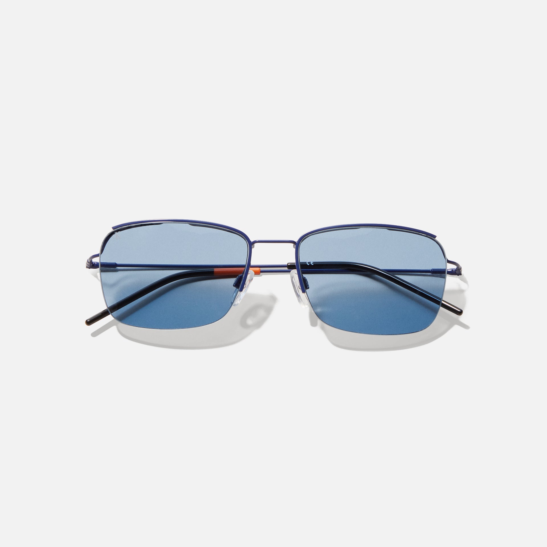 Calvin Klein x Heron Preston Metal Frame Sunglasses with Floating Bio Lens - Blue