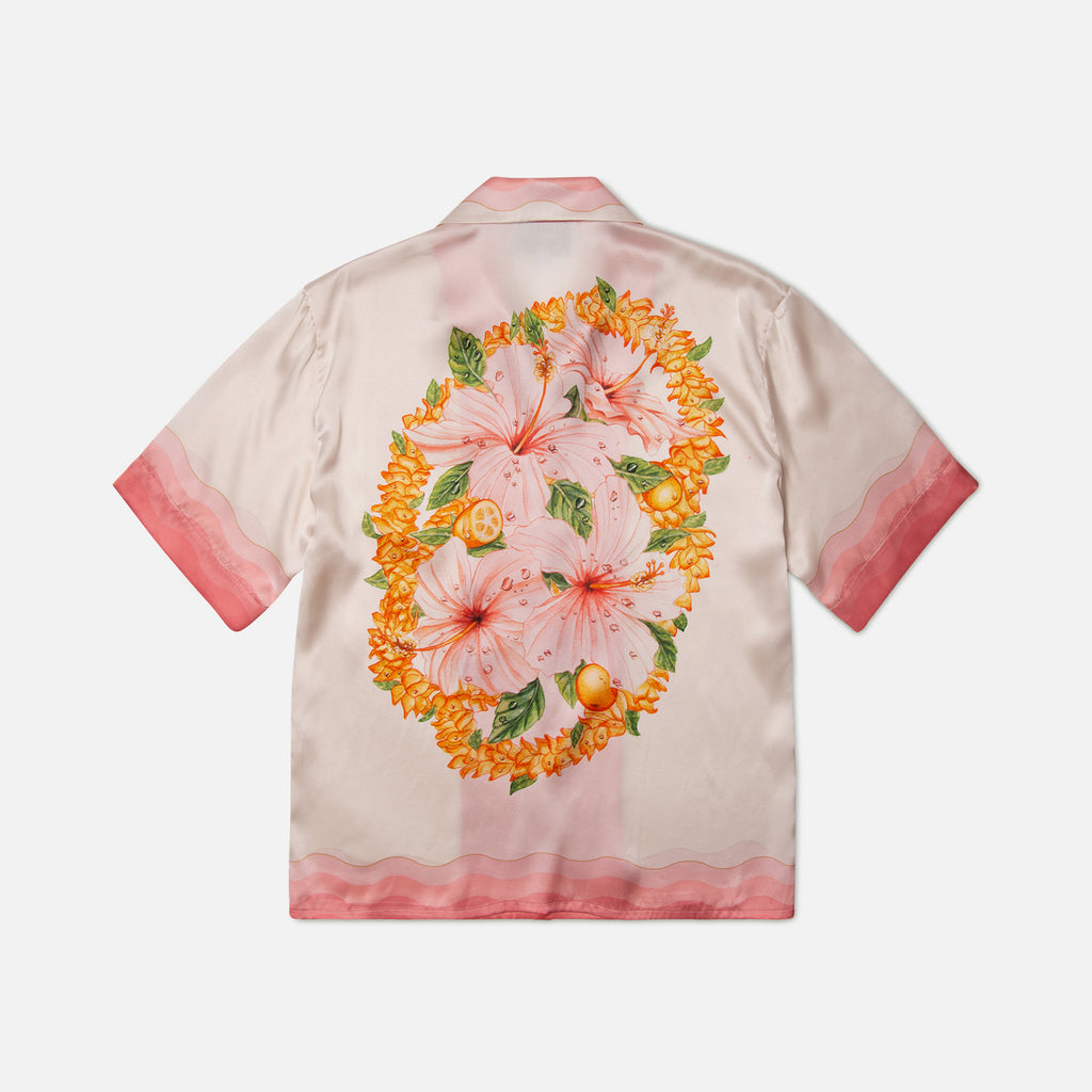 Pink Casablanca Shirt Men Women Hawaiian Beach Style 2023ss Flower Pattern  Silk Shirts