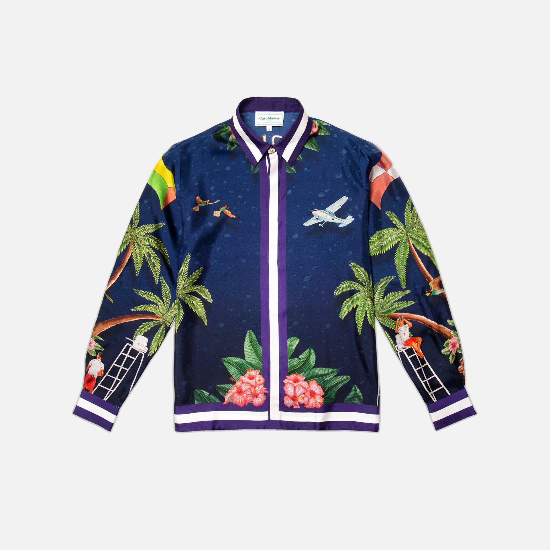 Casablanca Surf Club Midnight Printed L/S Shirt - Navy