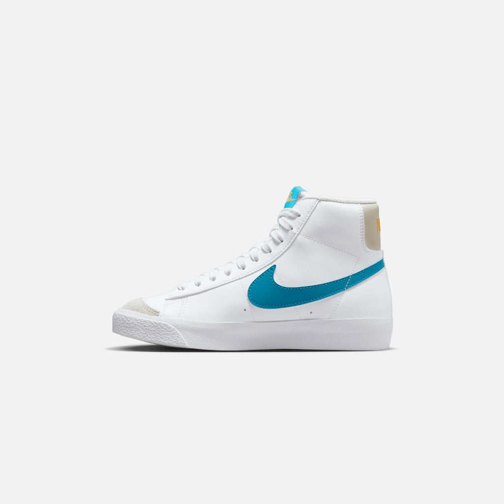 Nike Grade School Blazer Mid `77 - White / Laser Blue / Yellow Ochre-L â Kith