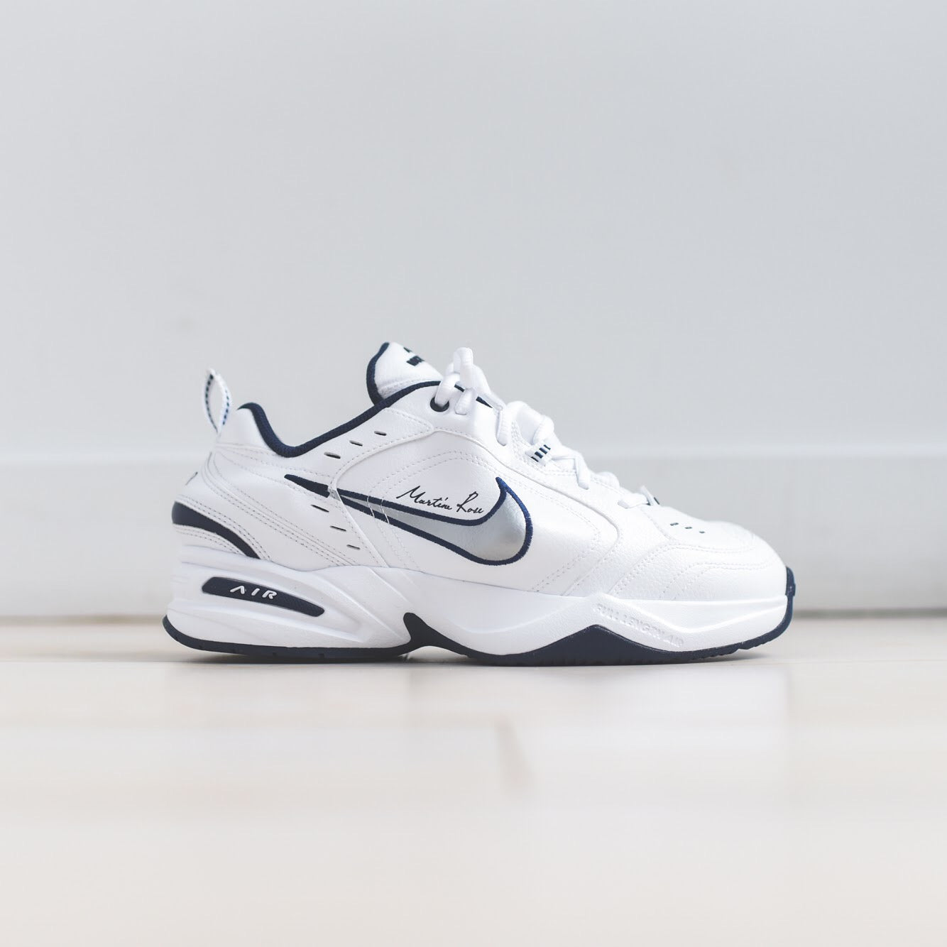 Nike x Martine Rose Air Monarch IV White Metallic Silver – Kith