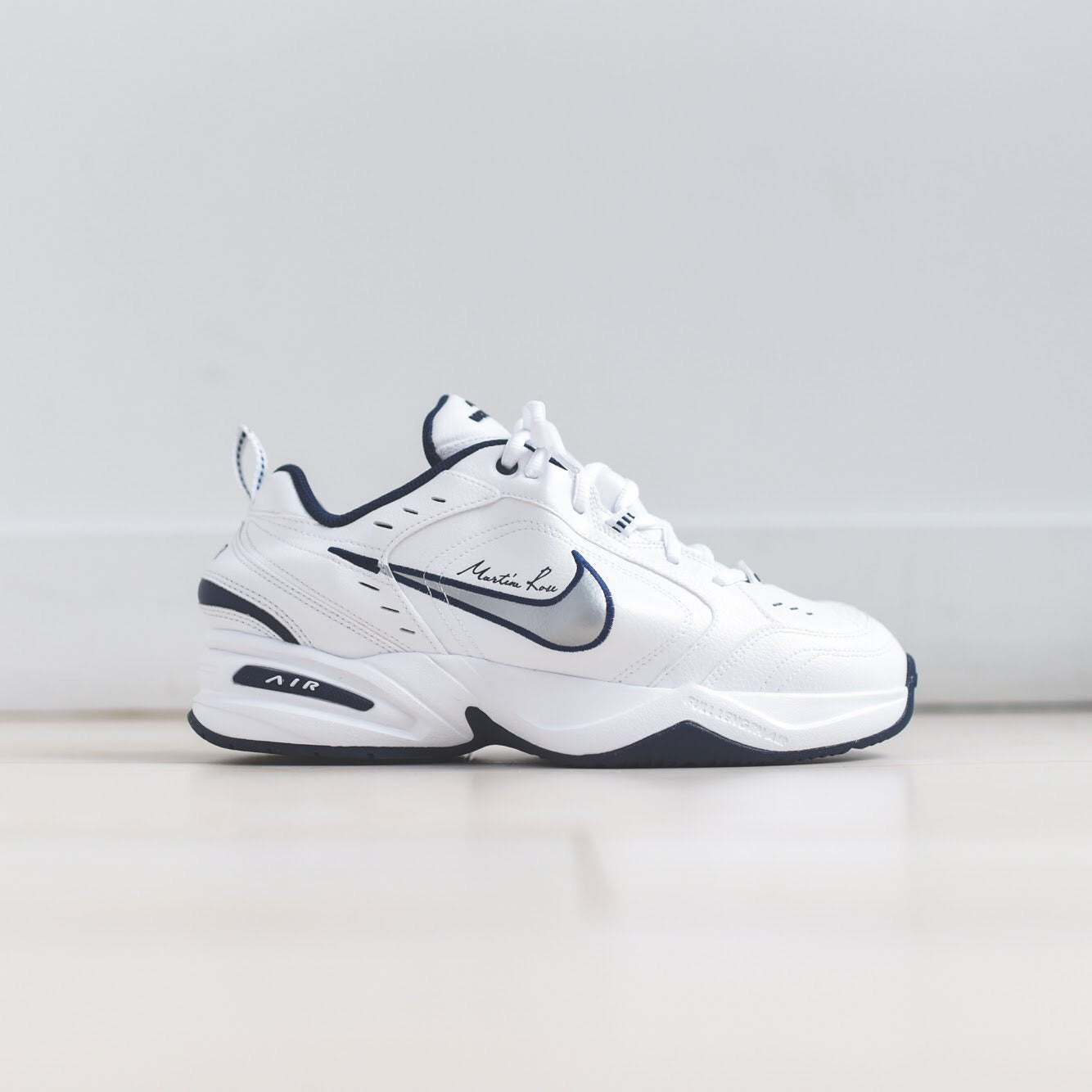 Nike x Martine Rose Air Monarch IV - White / Metallic Silver