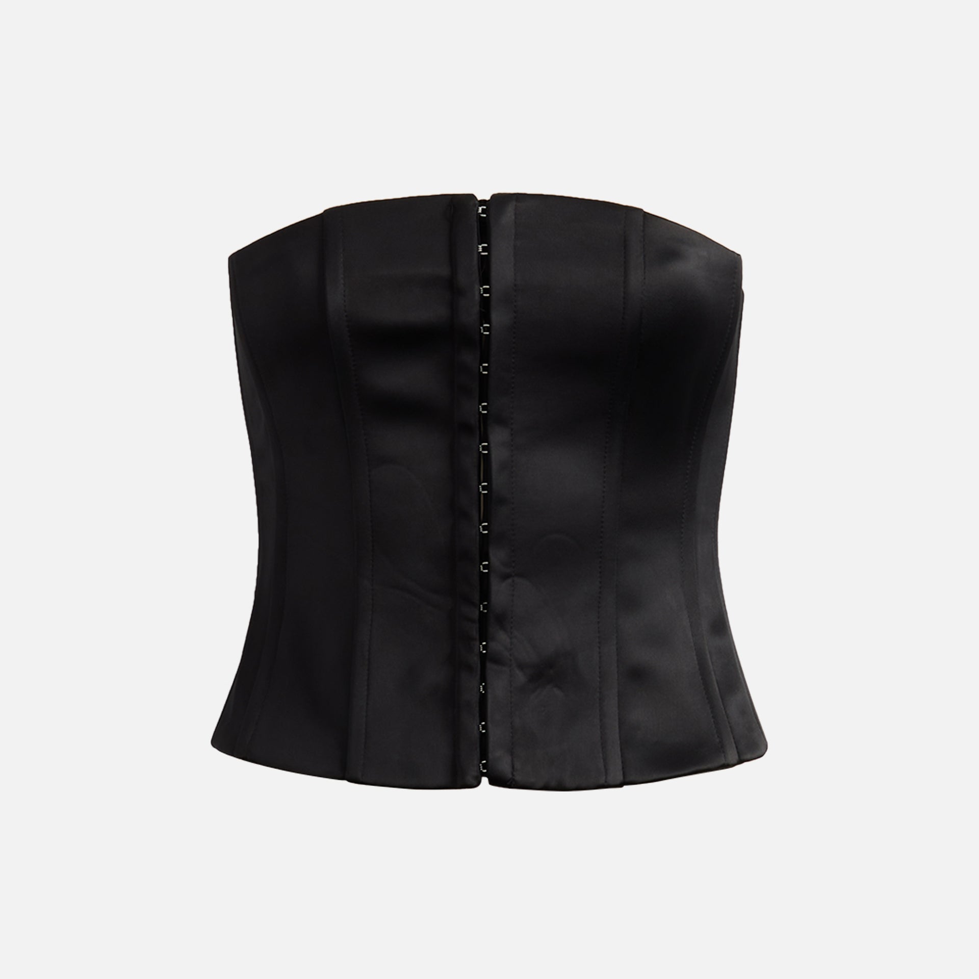 GUIZIO Satin Corset - Black