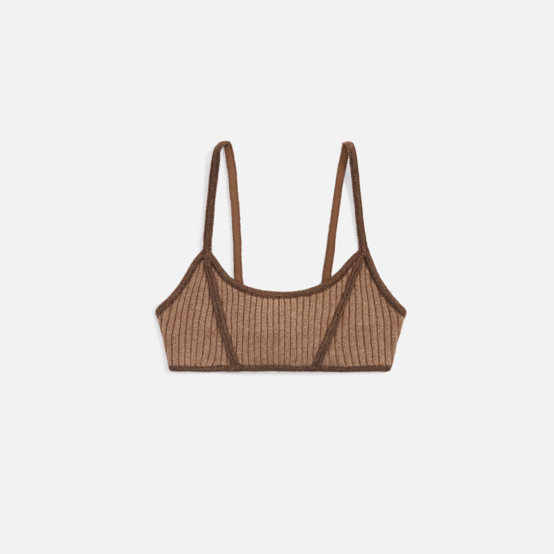 GUIZIO Exposed Seam Bra - Brown Khaki