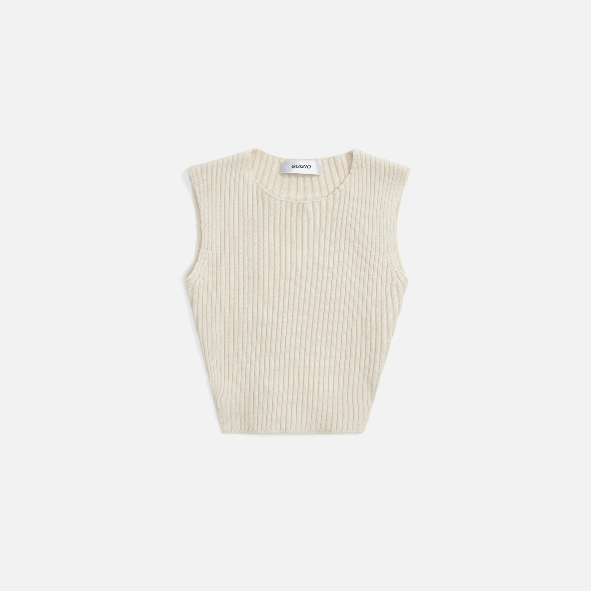 Danielle Guizio Rib Knit Backless Strap Top - Cream