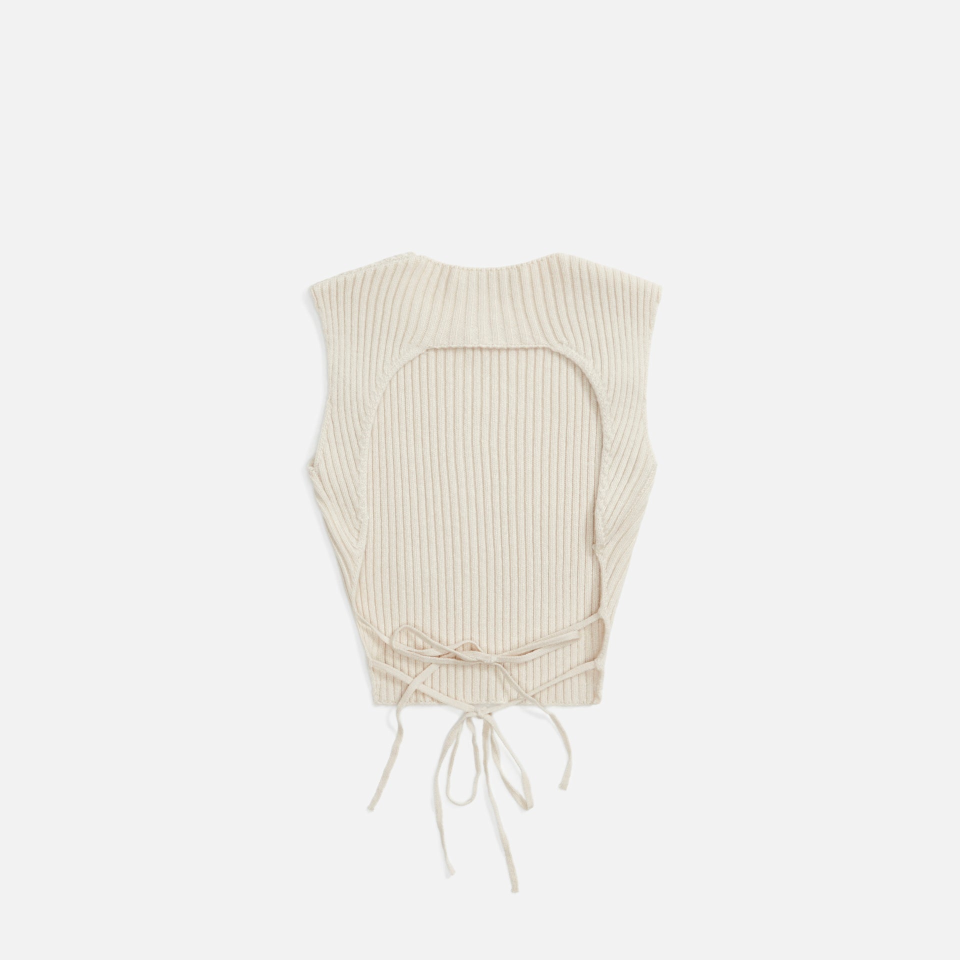 Danielle Guizio Rib Knit Backless Strap Top - Cream