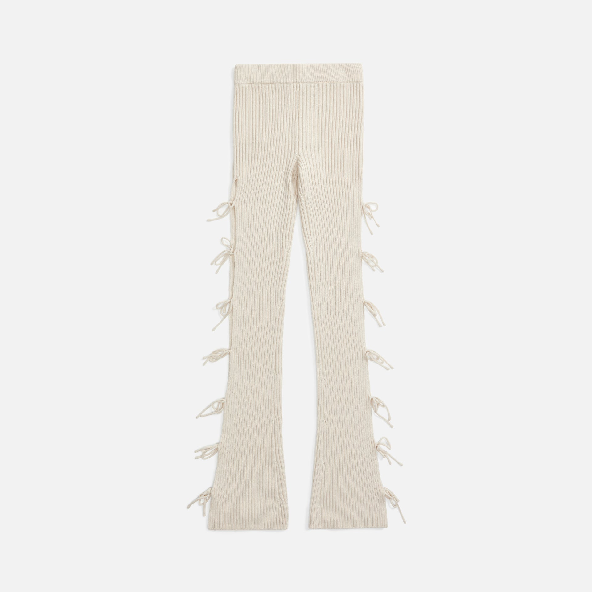 Danielle Guizio Rib Knit Tie Pant - Cream