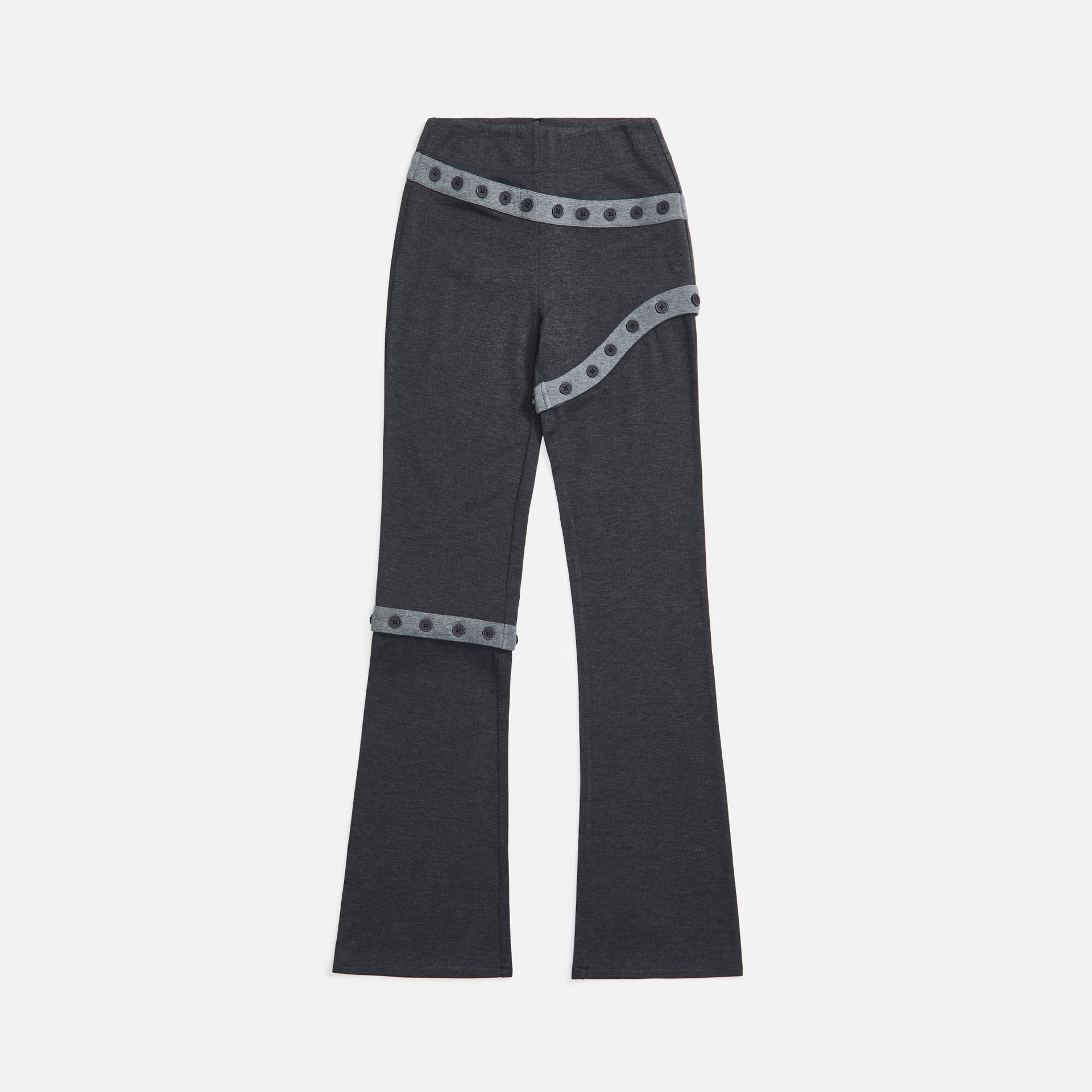Danielle Guizio Button Placket Knit Pant - Dark Grey