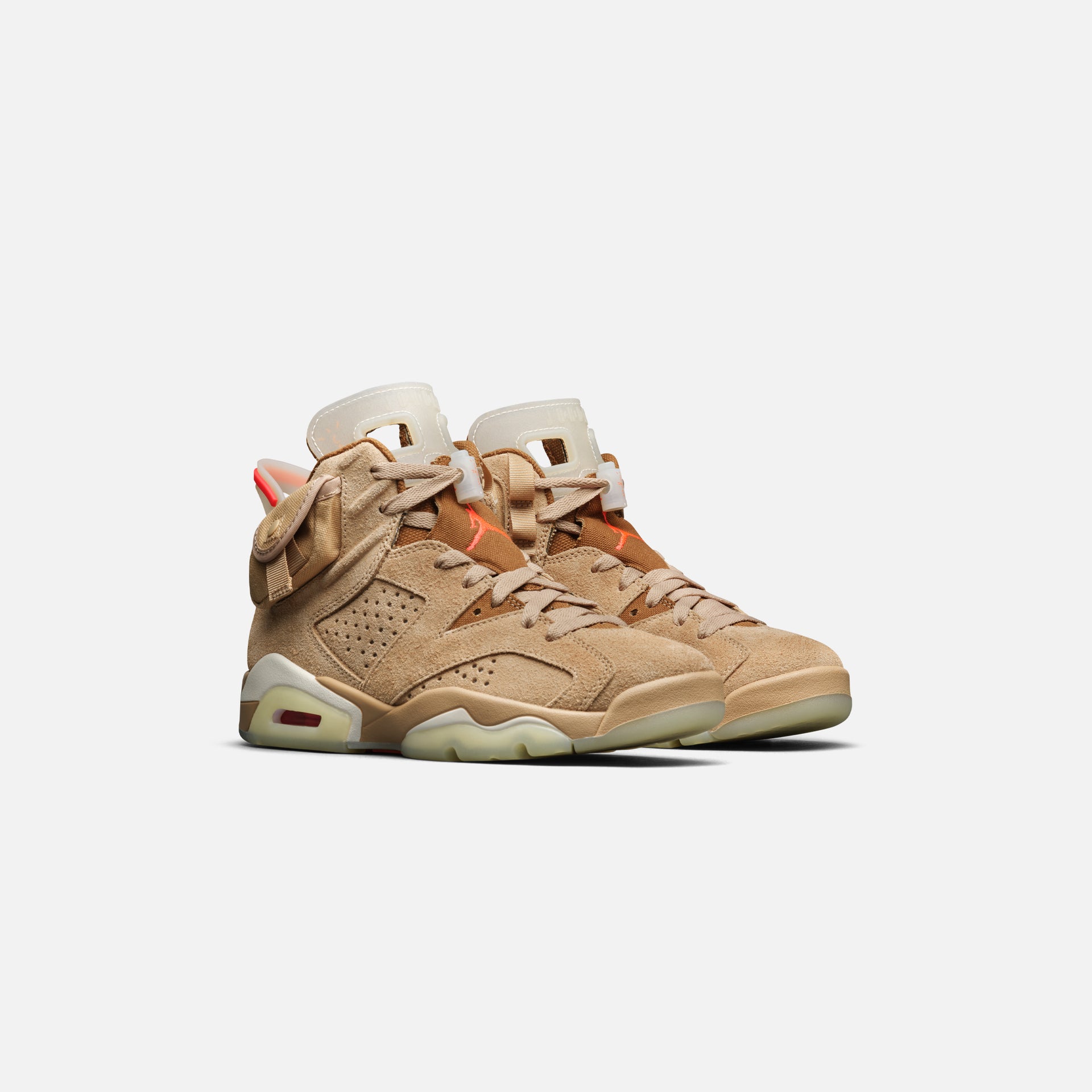 Nike x Travis Scott Air Jordan 6 Retro - British Khaki / Sail / Bright Crimson