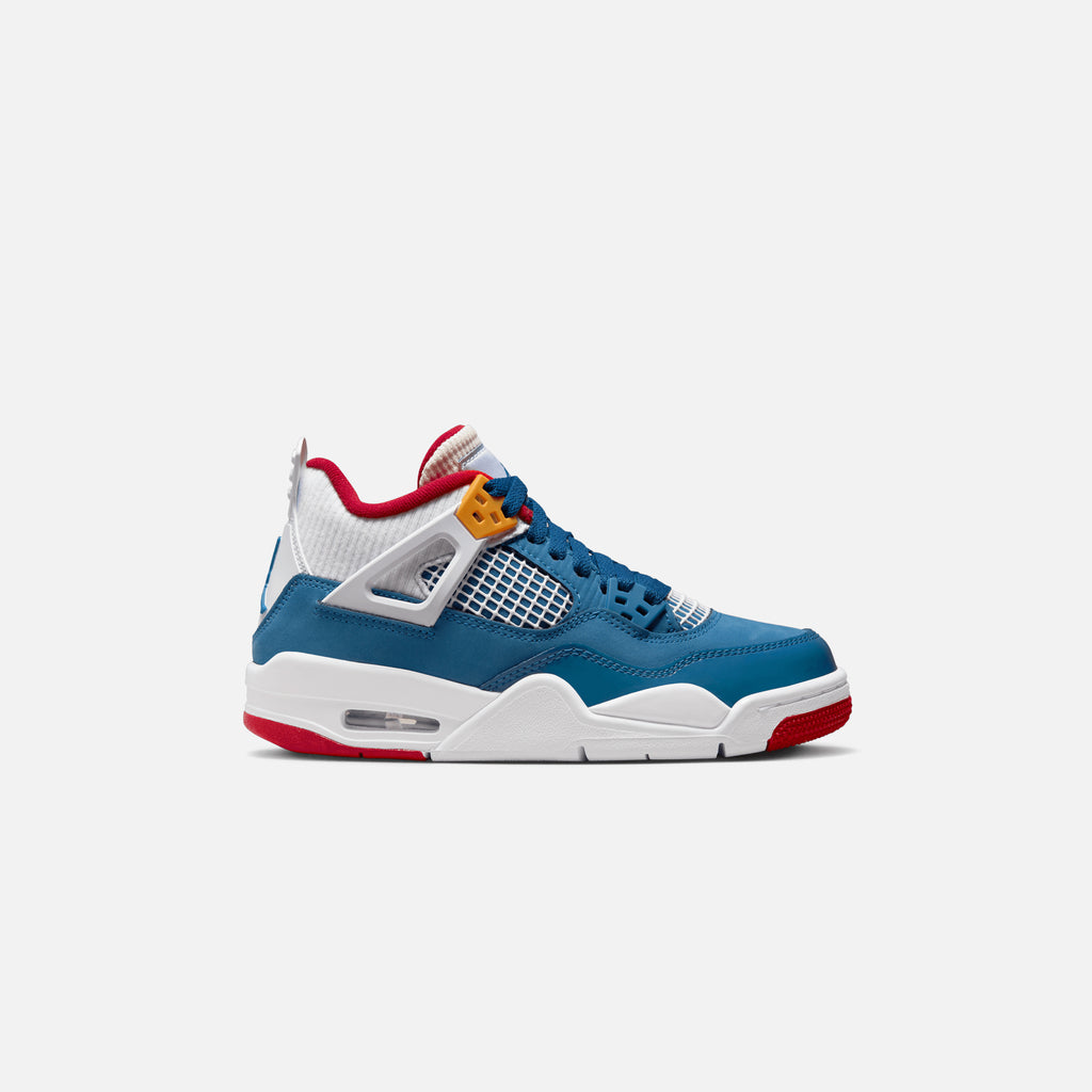 Nike Grade School Air Jordan 4 Retro - French Blue / White / Gym Red / â Kith