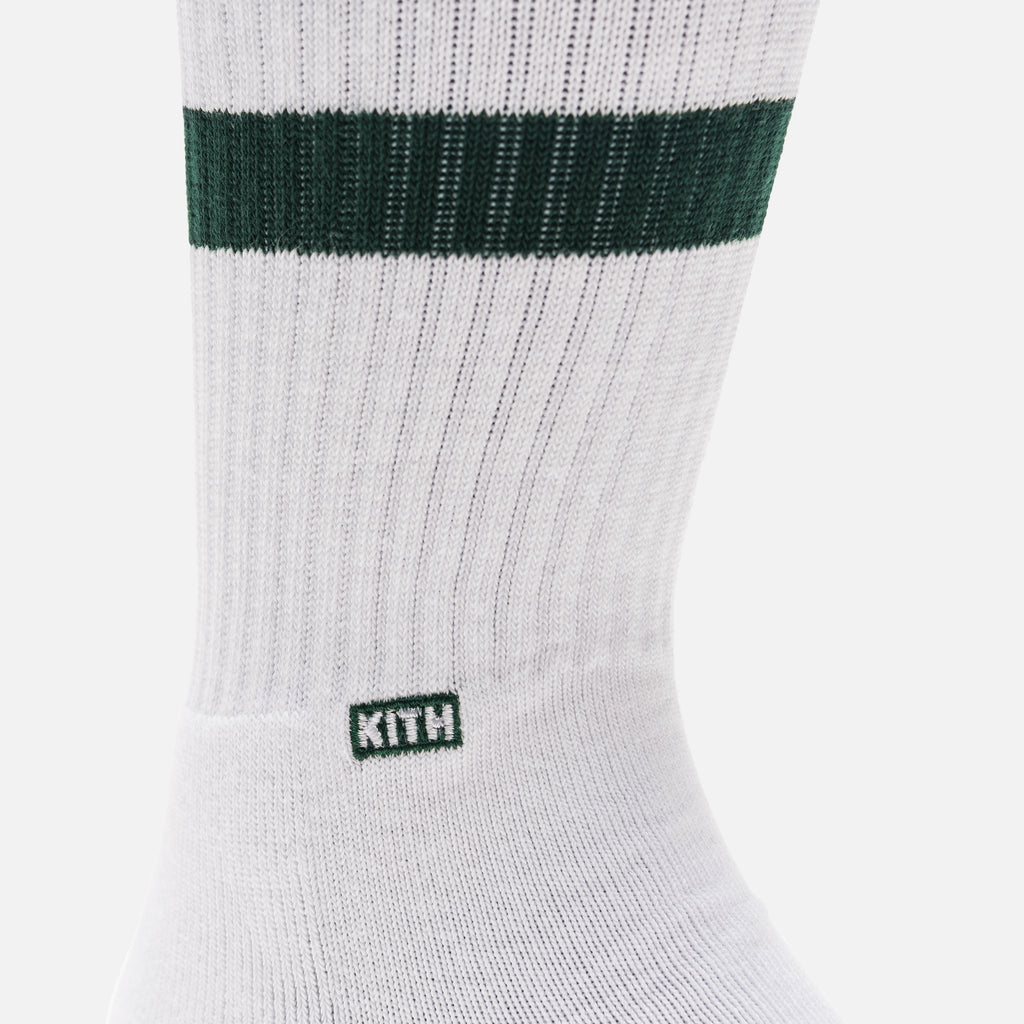 Kith Classics for Stance Crew Sock - White / Forest Green