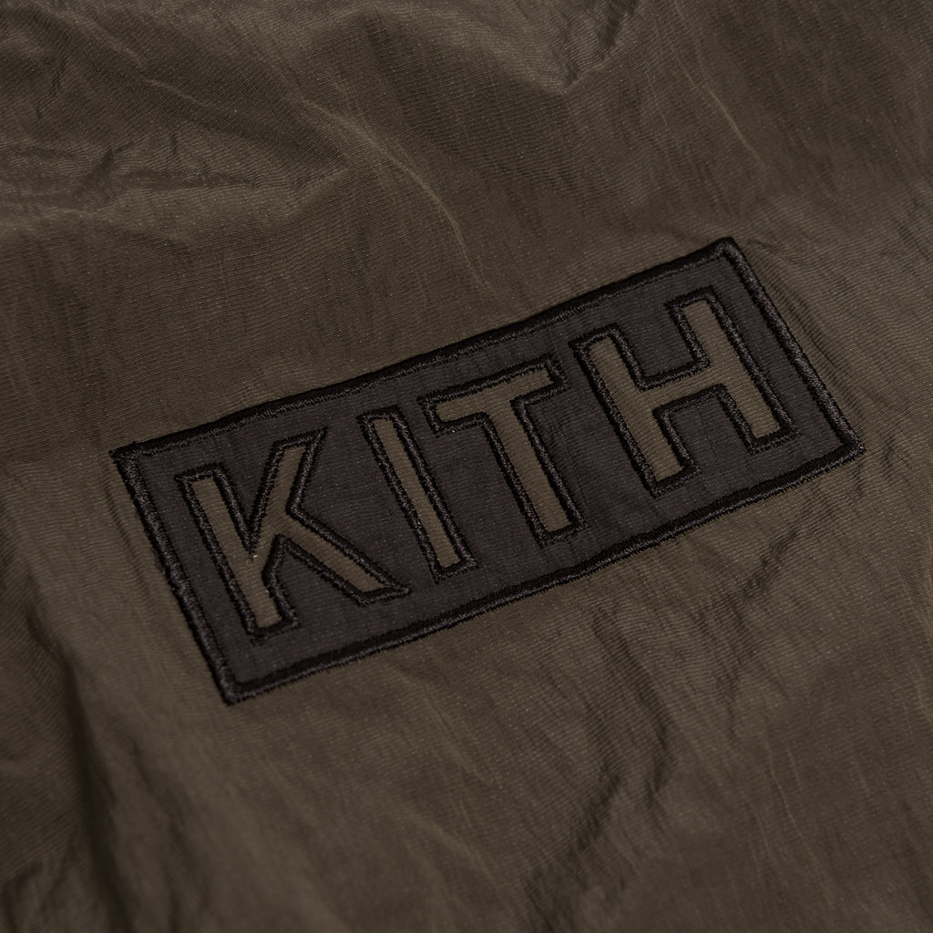 Kith L/S Crinkle Nylon Johnson Crewneck - Black Olive