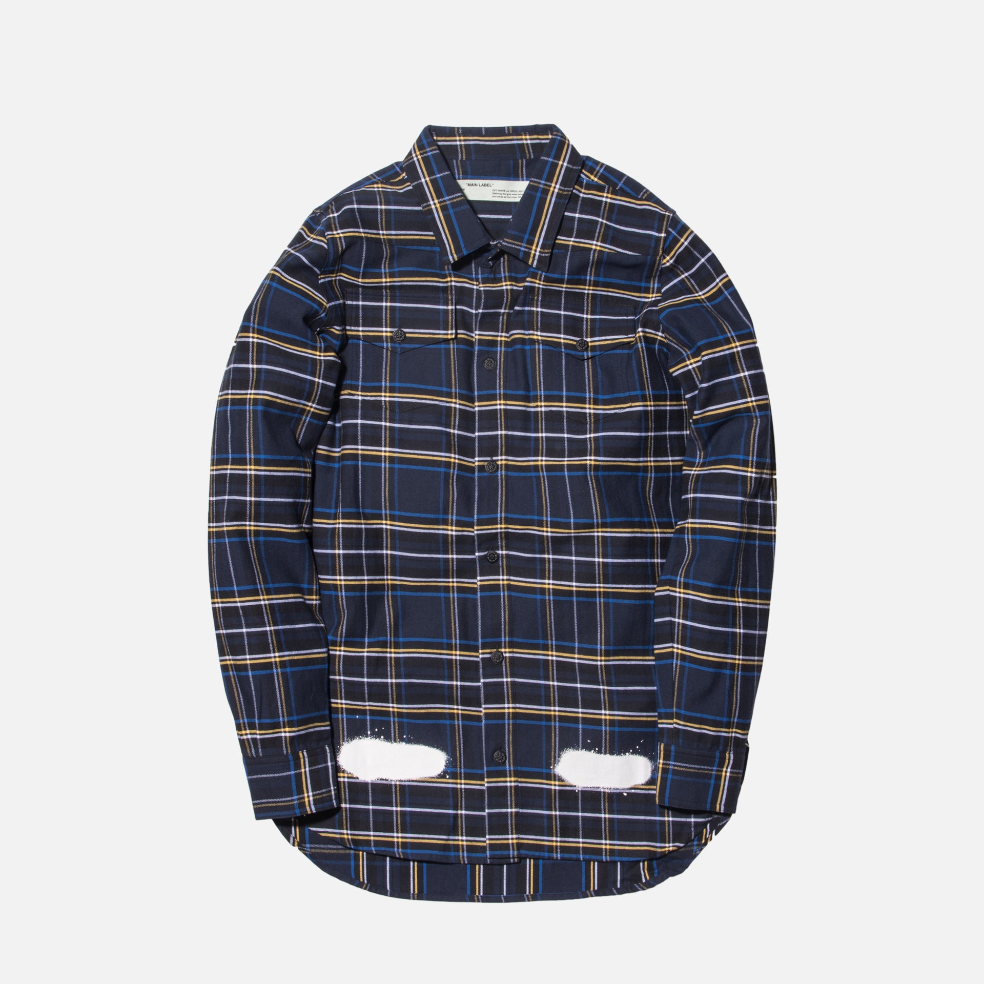 Off-White Diagonal Spray Button-Up - Blue
