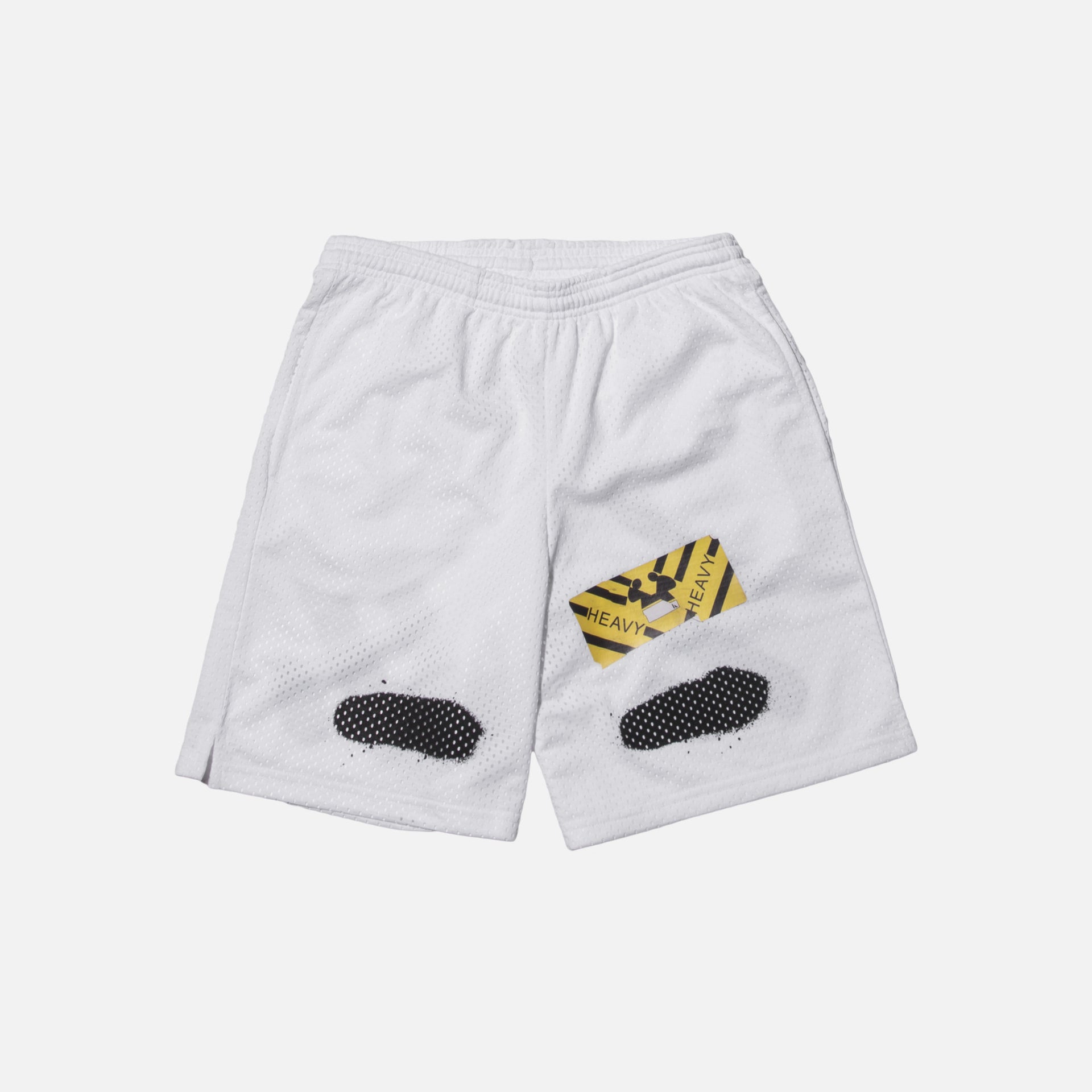 Off-White Diagonal Spray Mesh Shorts - White